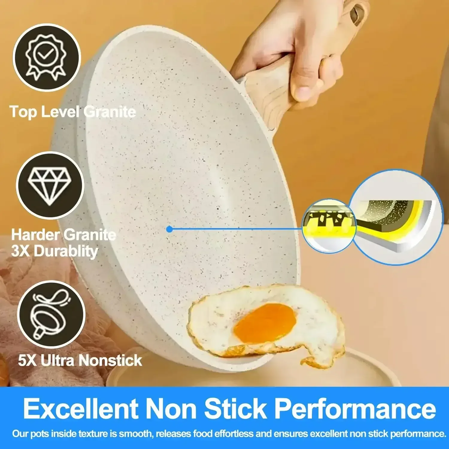Kitchen Cookware Sets, Nonstick Pots and Pans Set, Induction Cookware, 19 Pcs - Image 6