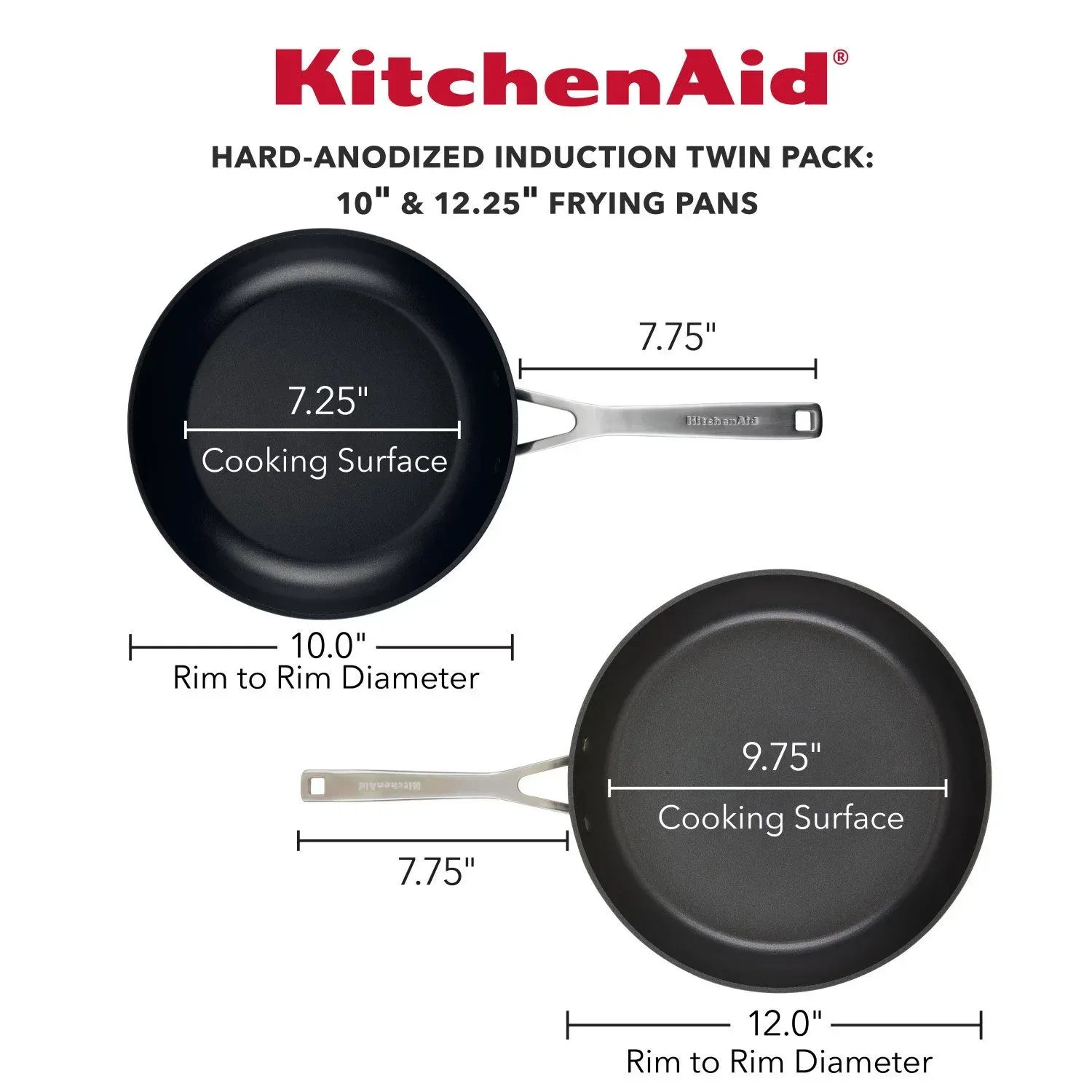 KitchenAid 2-Piece Hard-Anodized Induction Nonstick Fry Pan Set - Image 2