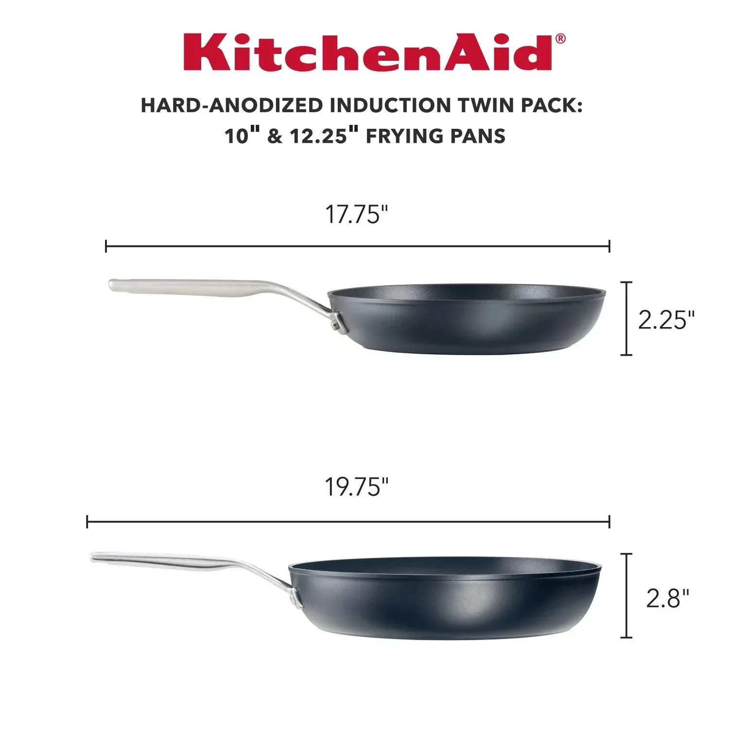 KitchenAid 2-Piece Hard-Anodized Induction Nonstick Fry Pan Set - Image 3