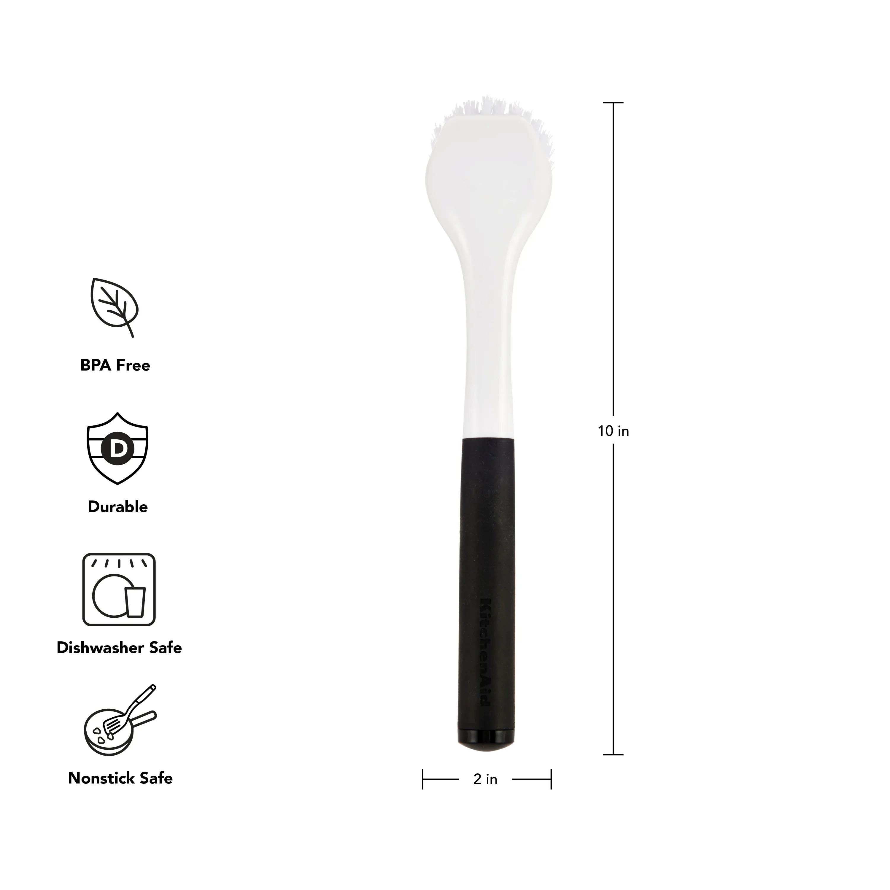 KitchenAid Round Sink Angled Brush with Black Soft Touch Handle - Image 2