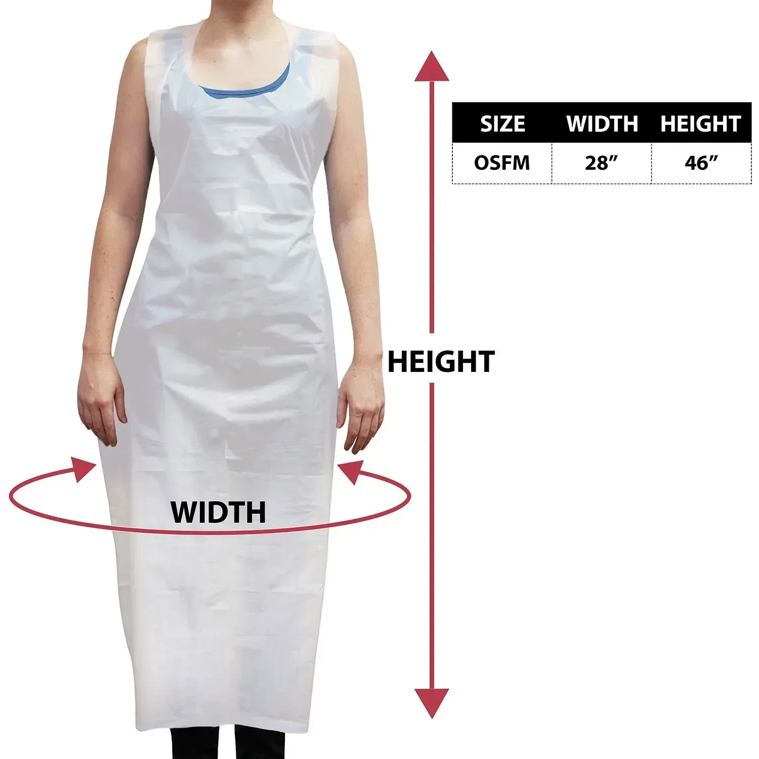 Kleen Chef Disposable Waterproof Poly Aprons, White 100 ct. - Image 6