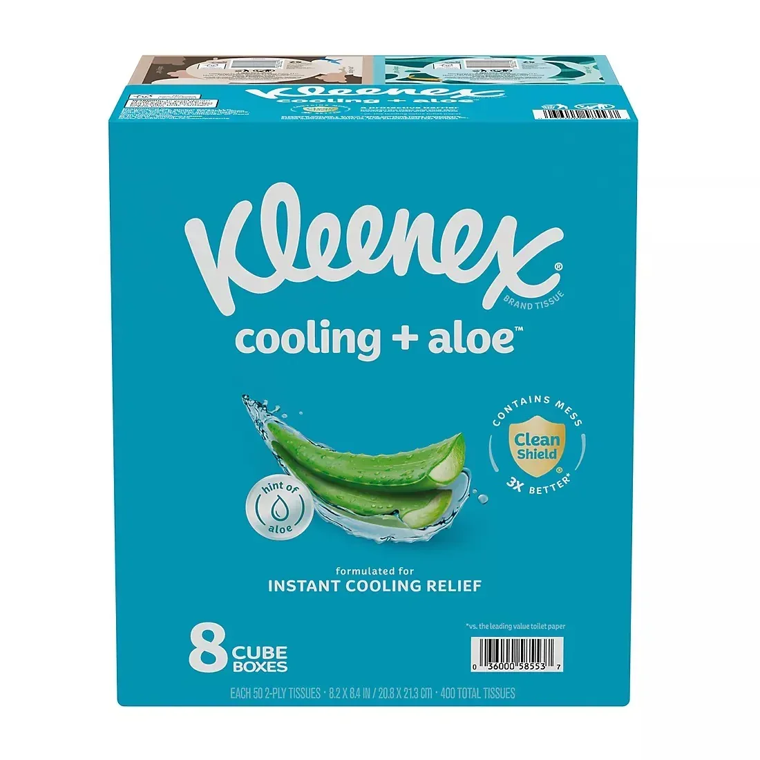 Kleenex Cooling + Aloe 2-Ply Facial Tissues, 8 pk./50 tissues per box
