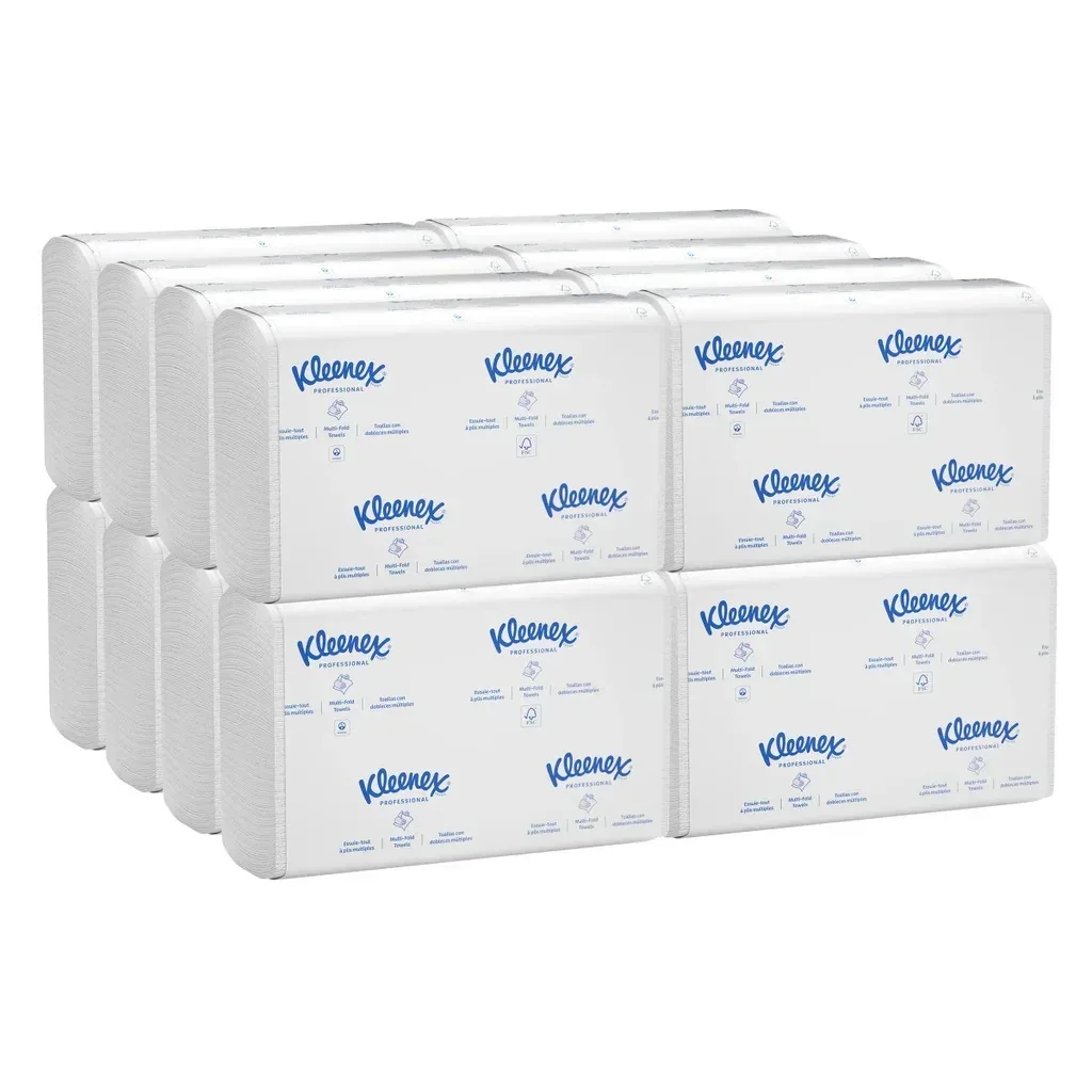 Kleenex Multifold Paper Towels 1-ply, White, 1 Case, 2400-count, 16-pack