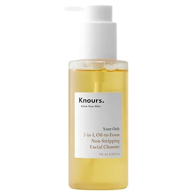 Knours Your Only 2-in-1, Oil-to-Foam Non-Stripping Facial Cleanser, 4.9 fl oz, 2-pack