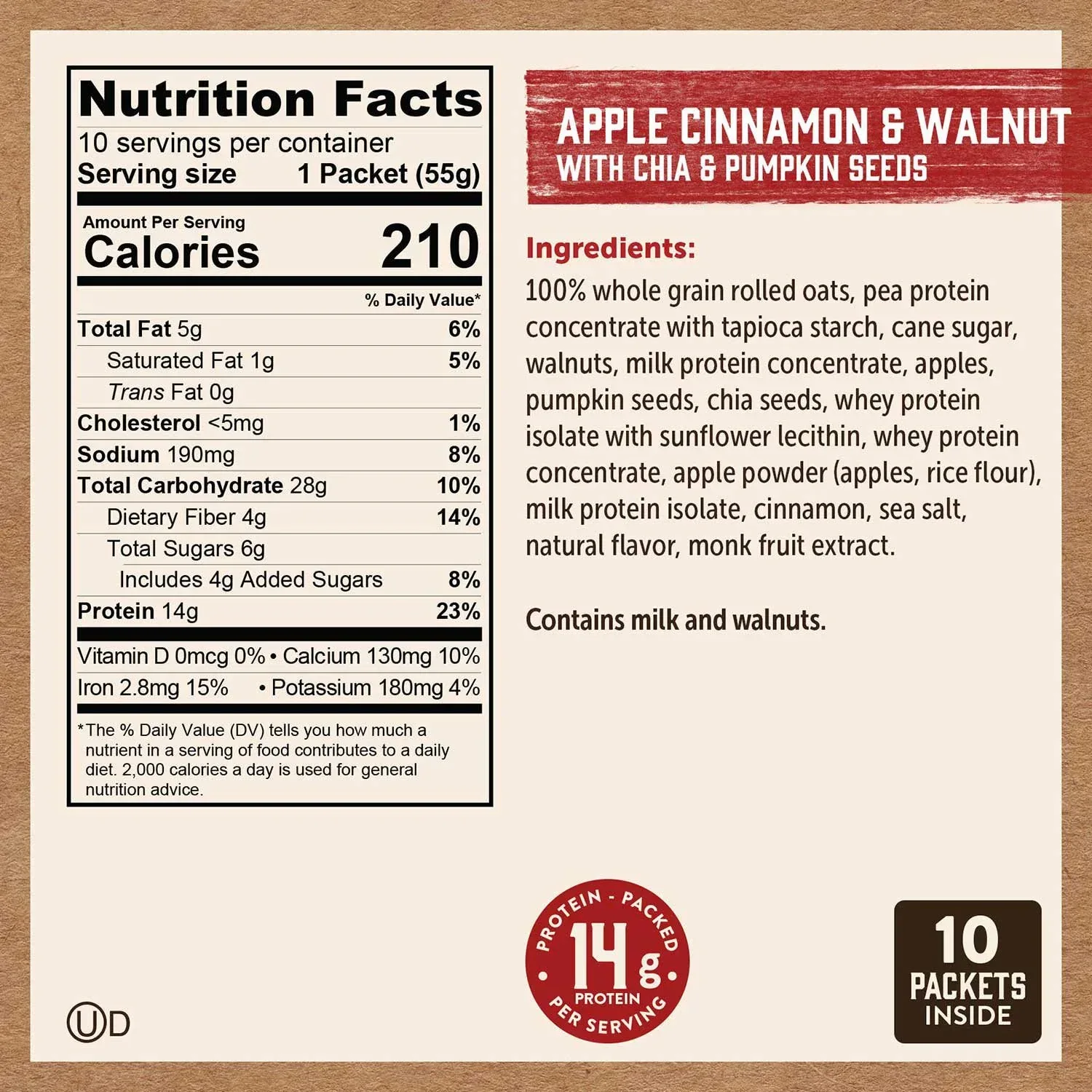 Kodiak Cakes Nuts & Seeds Oatmeal, Variety Pack, 20 pk. - Image 2
