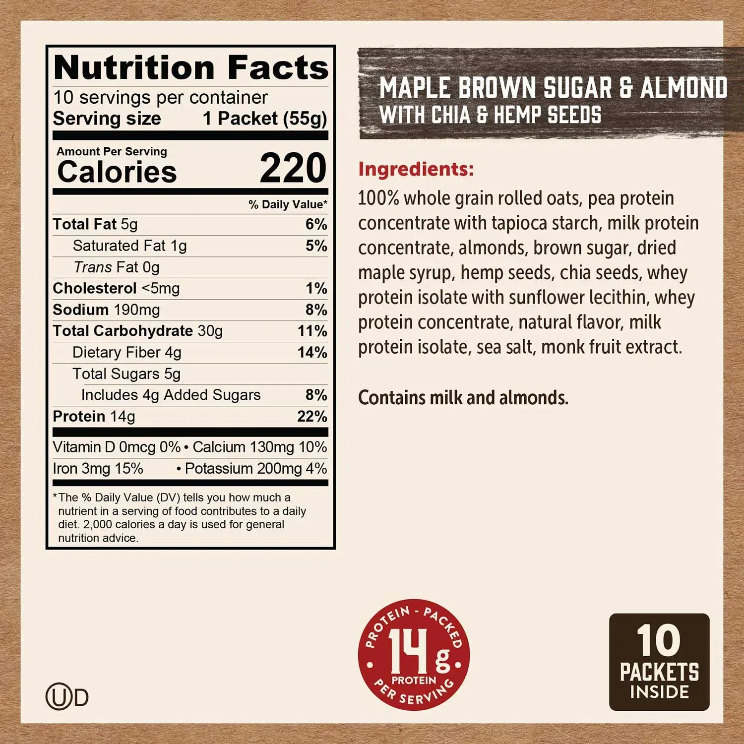 Kodiak Cakes Nuts & Seeds Oatmeal, Variety Pack, 20 pk. - Image 3