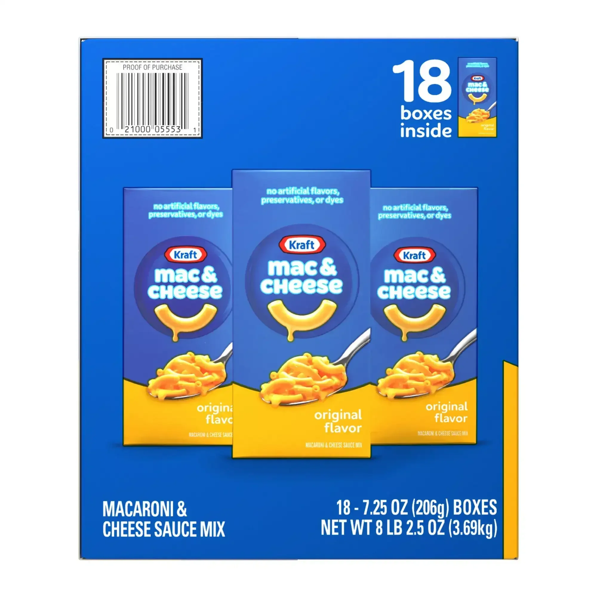 Kraft Original Mac & Cheese Macaroni and Cheese Dinner, 18 ct./7.25 oz. - Image 3