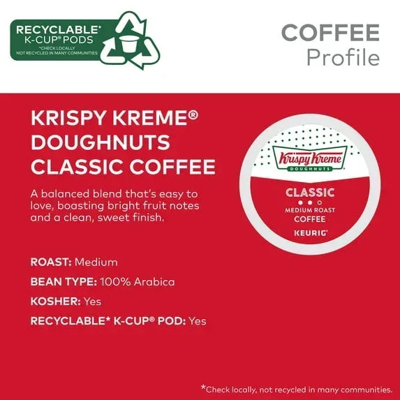Krispy Kreme Classic Coffee, Medium Roast K-Cup Coffee Pods, 24 Count - Image 4
