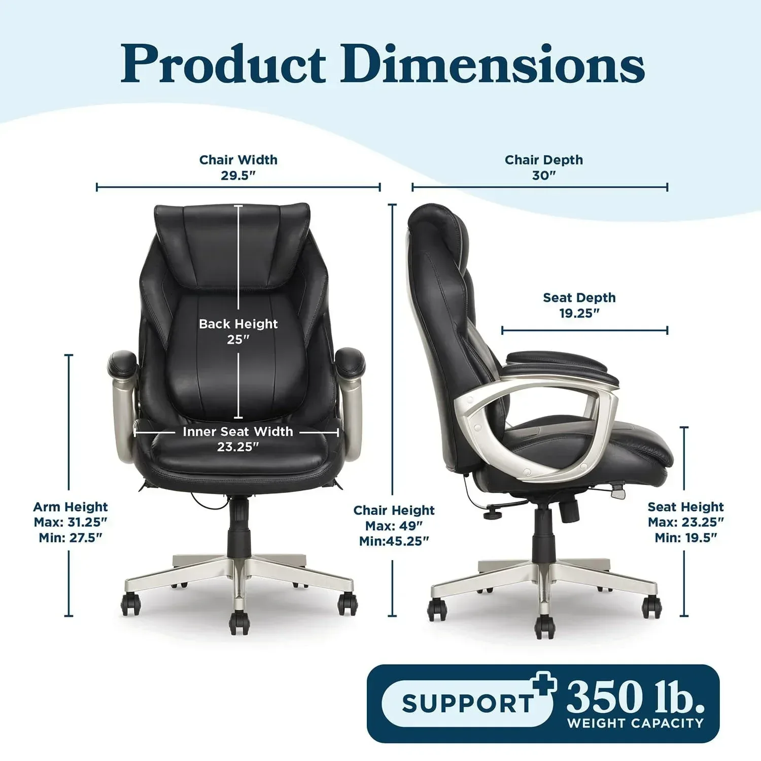 La-Z-Boy Westley Big & Tall Executive Office Chair With Active Lumbar Support - Image 3
