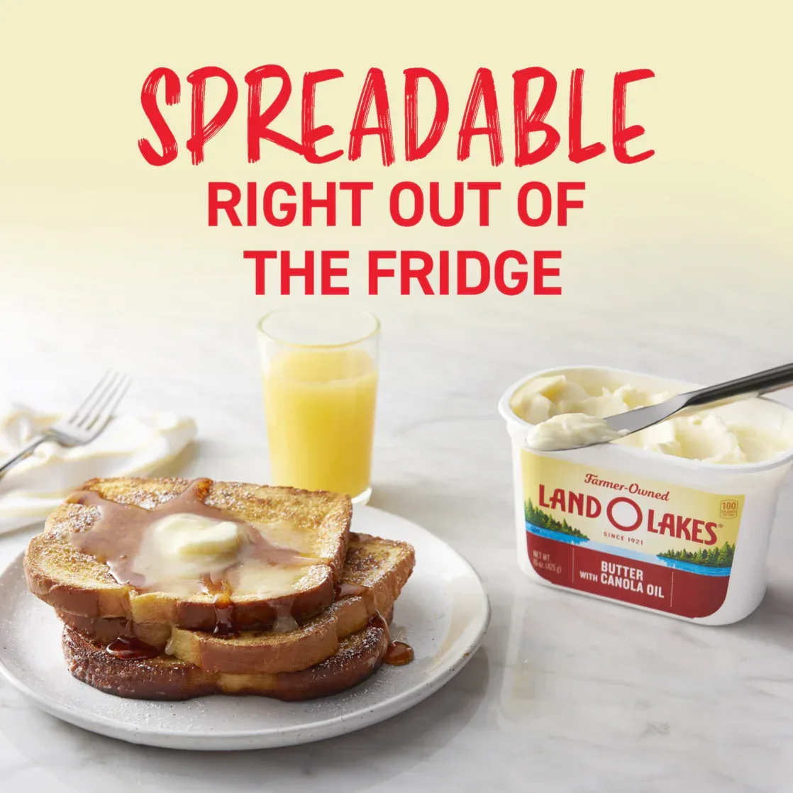 Land O Lakes Butter with Canola Oil, Spreadable, 24 oz Tub - Image 5