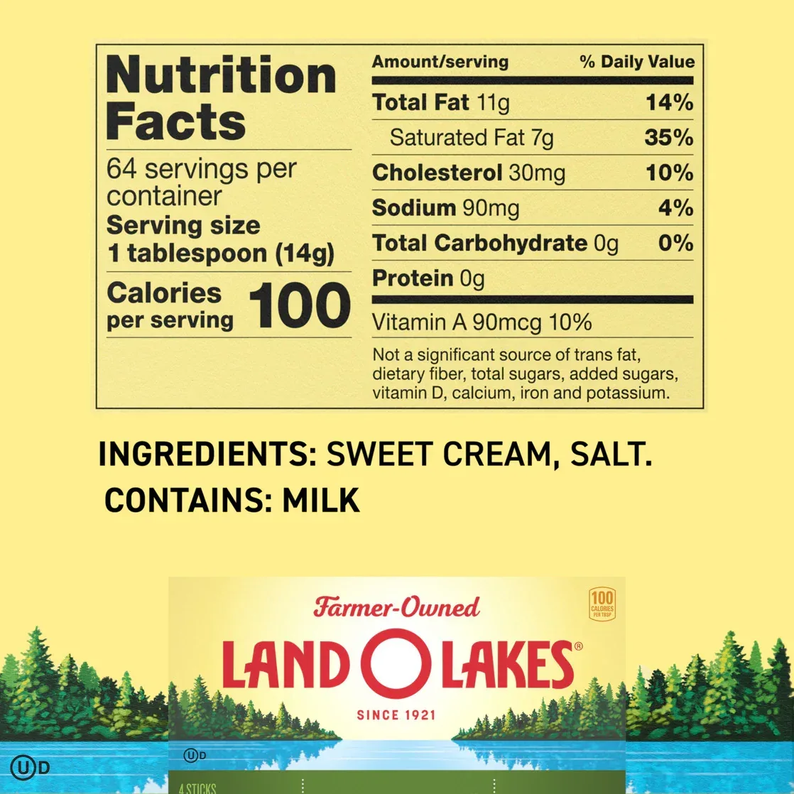 Land O Lakes Salted Butter, 8 Sticks, 2-1 lb Packs - Image 2