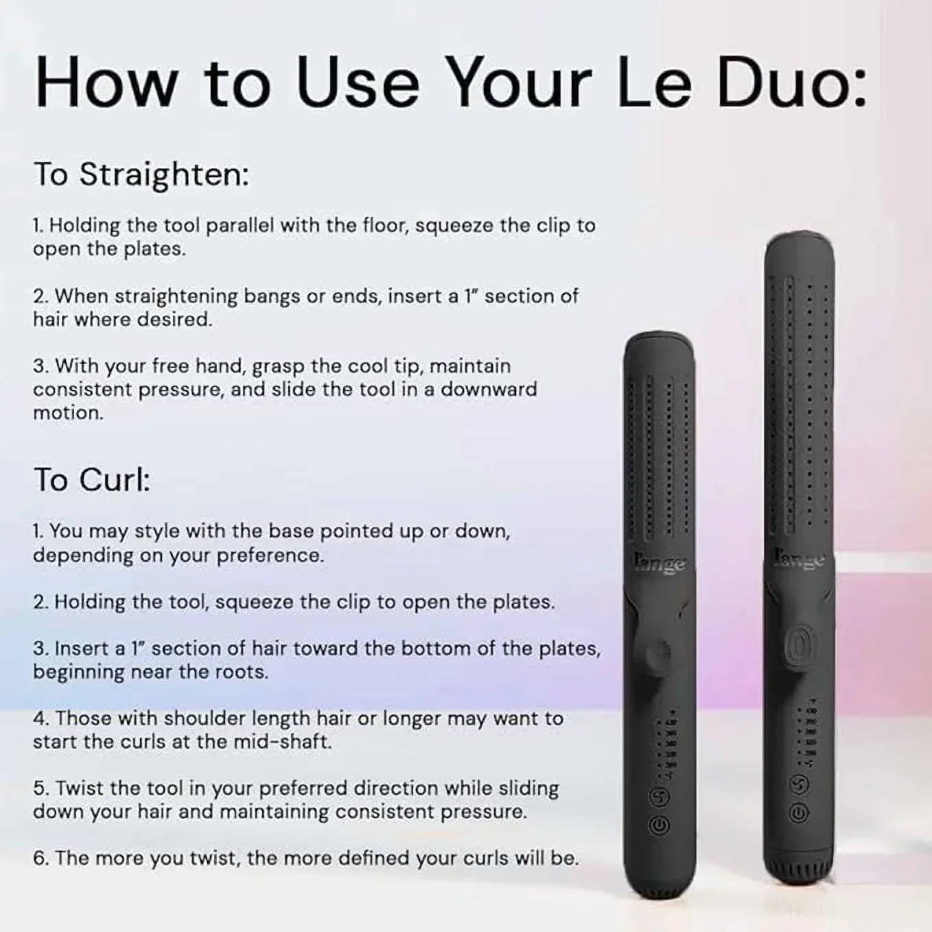L'ange Hair Le Duo 360 Airflow Styler, Titanium Flat Iron Hair Straightener (Black) - Image 10
