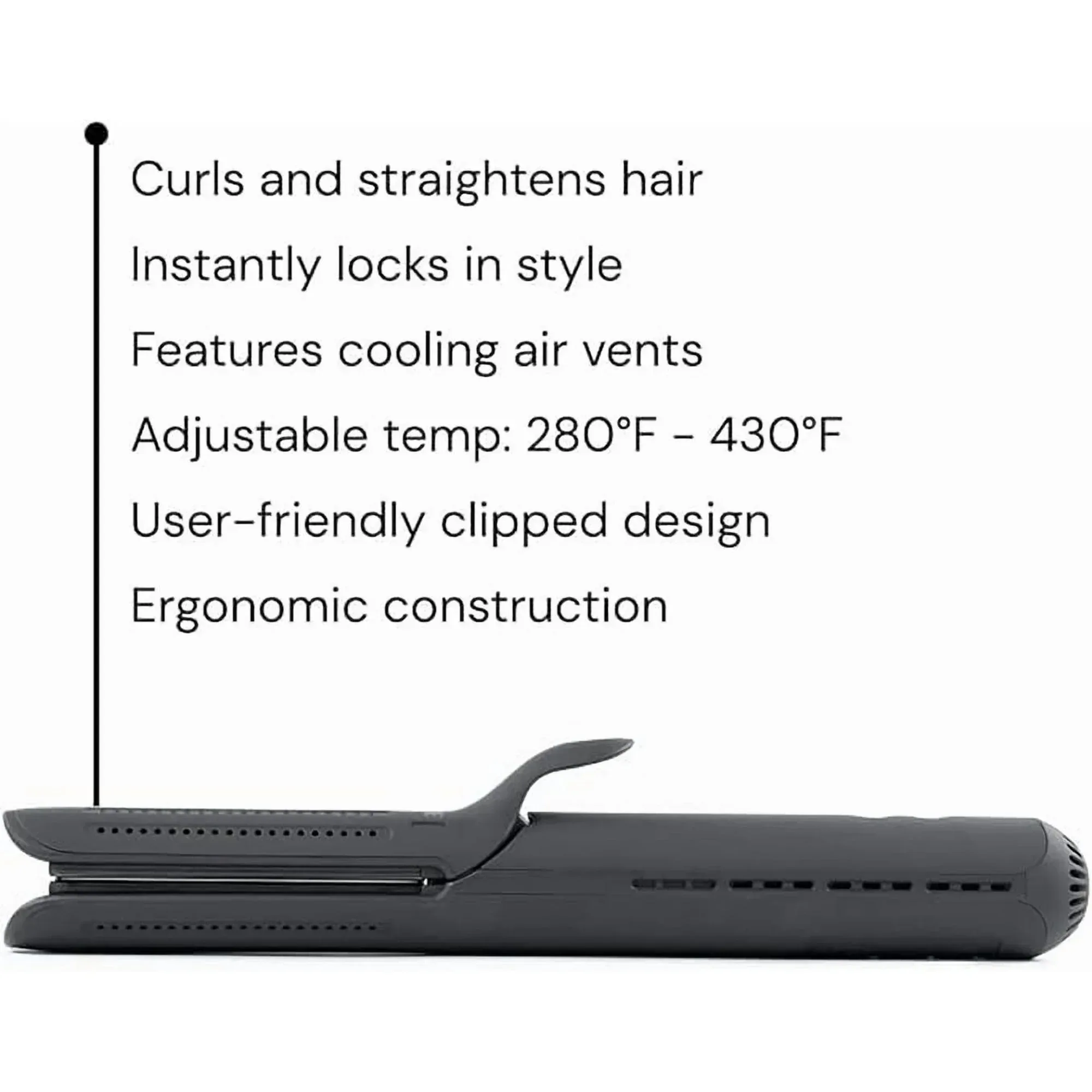 L'ange Hair Le Duo 360 Airflow Styler, Titanium Flat Iron Hair Straightener (Black) - Image 11