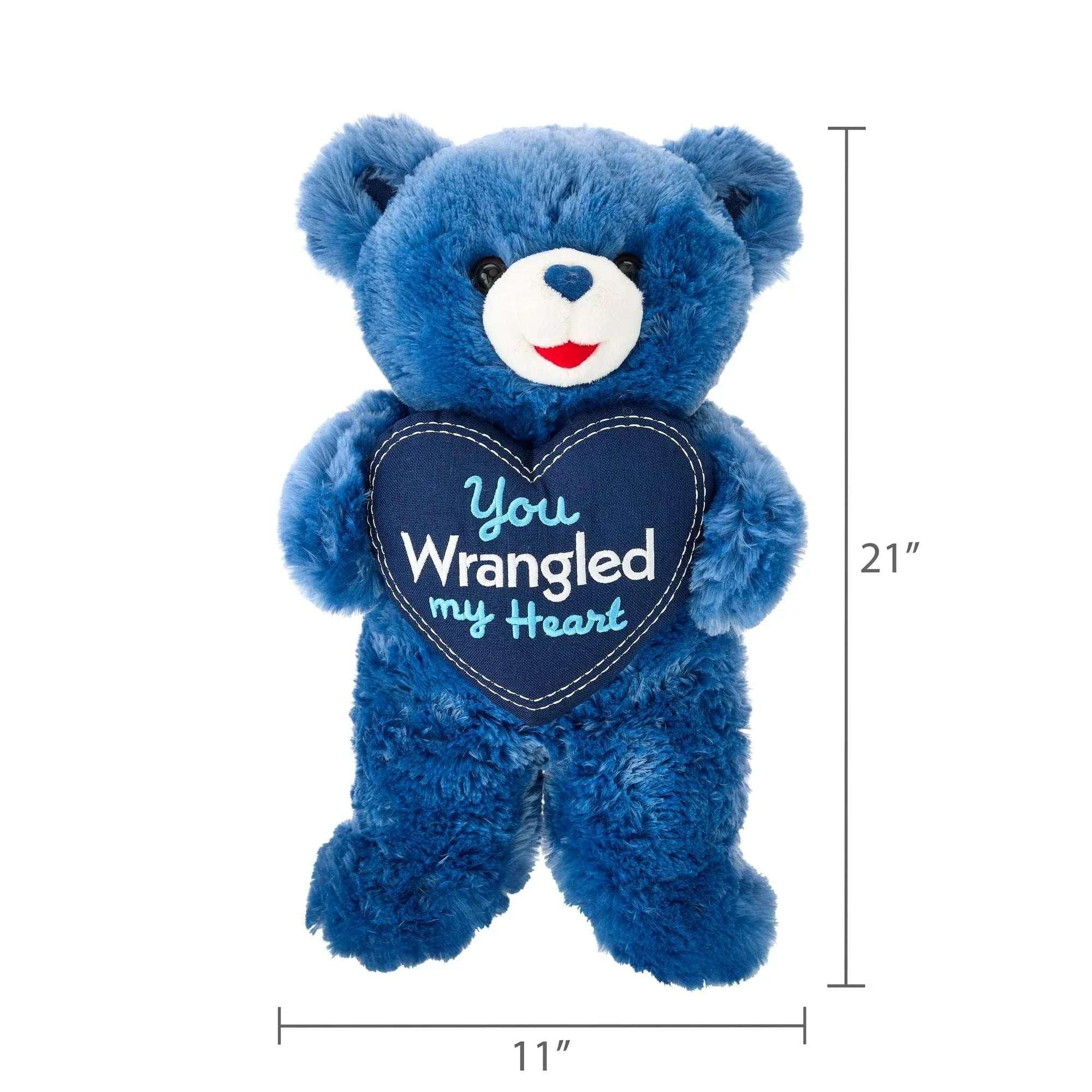 Large Sweetheart You Wrangled My Heart Teddy Bear Plush, Blue, 21", Valentine's Day by Way To Celebrate - Image 2