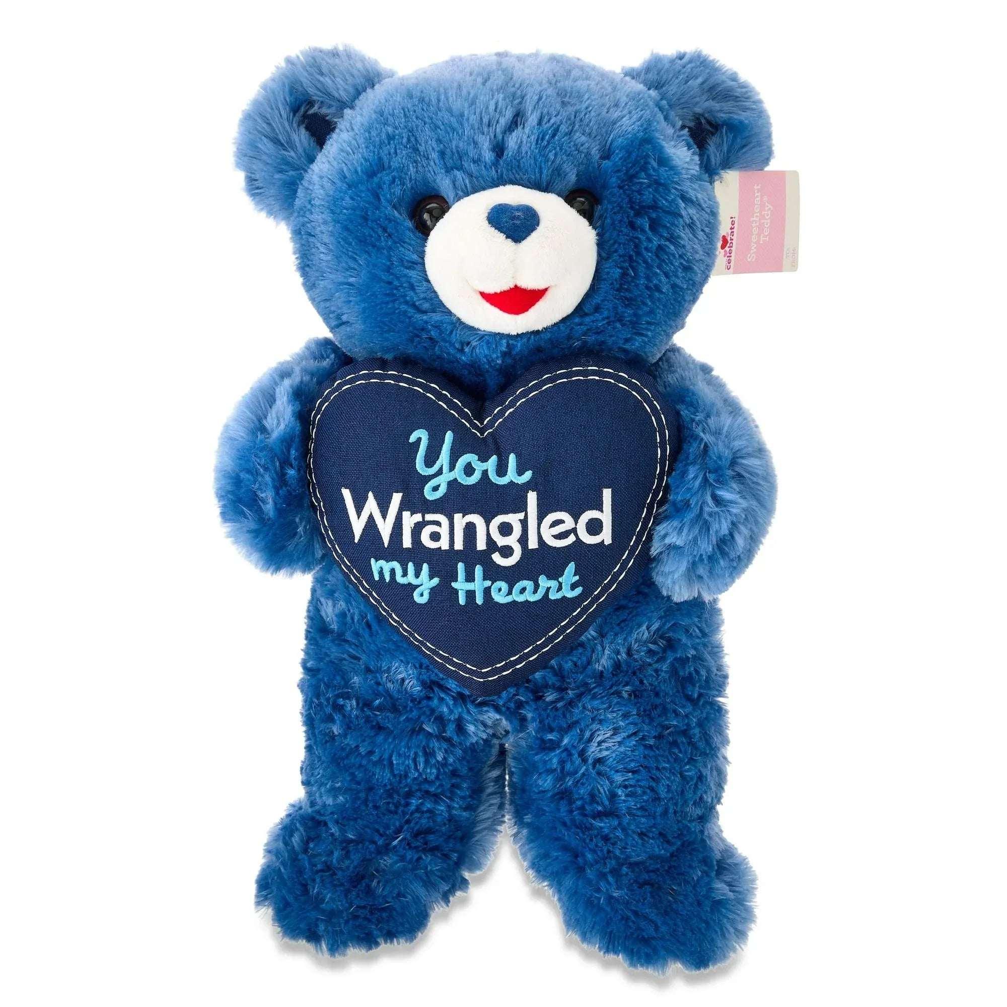 Large Sweetheart You Wrangled My Heart Teddy Bear Plush, Blue, 21", Valentine's Day by Way To Celebrate - Image 5