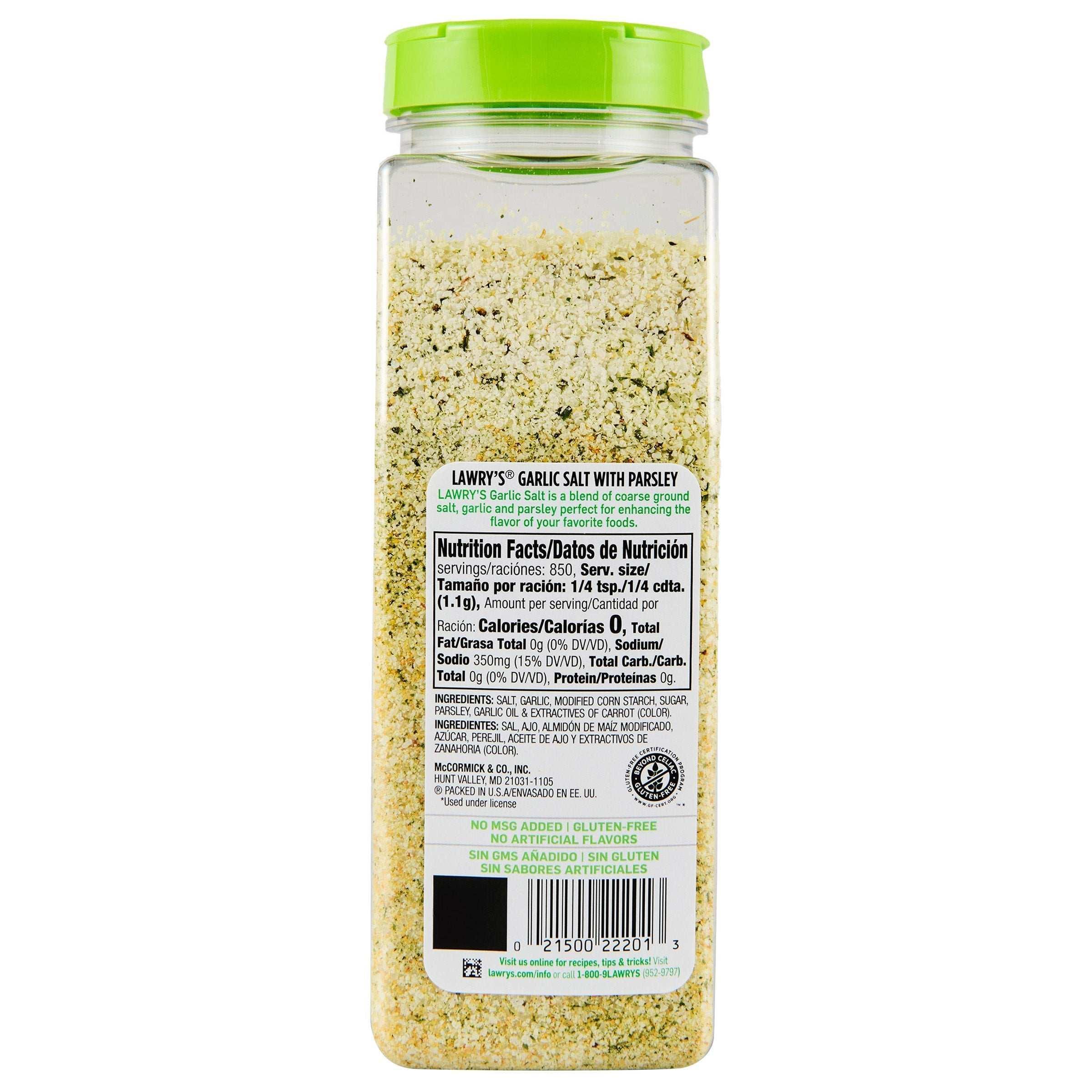 Lawry's Coarse Ground Garlic Salt with Parsley, 33 oz - Image 2