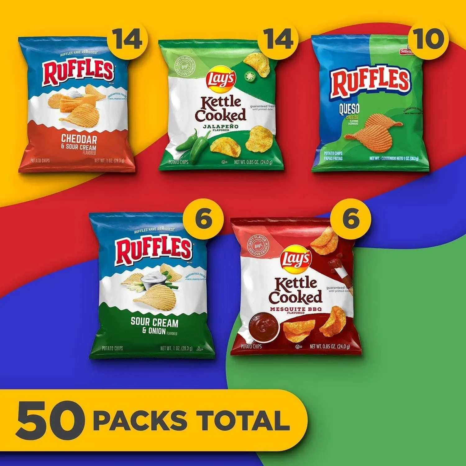 Lay's & Ruffles Crunch Mix Chips, Variety Pack, 50 pk. - Image 4