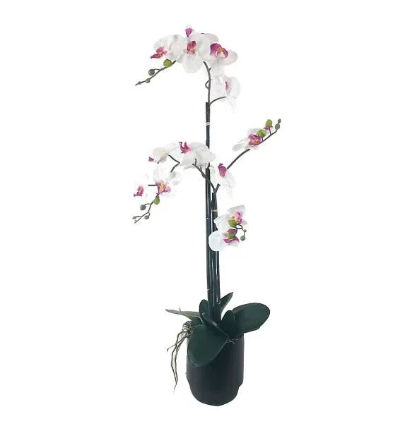 LCG Florals 30" Orchid in Black Ceramic Pot (Select Color) - Image 2
