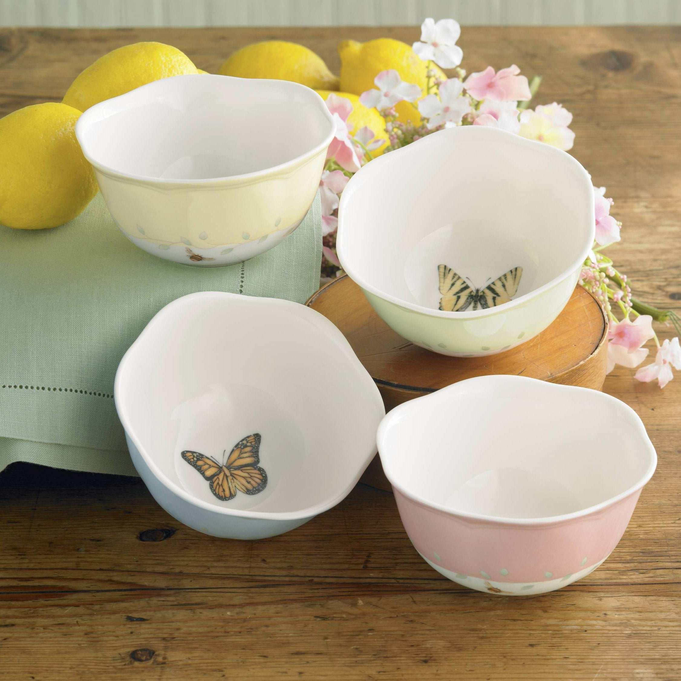 Lenox Butterfly Meadow Porcelain 4-piece Dessert Bowl Set - Image 2