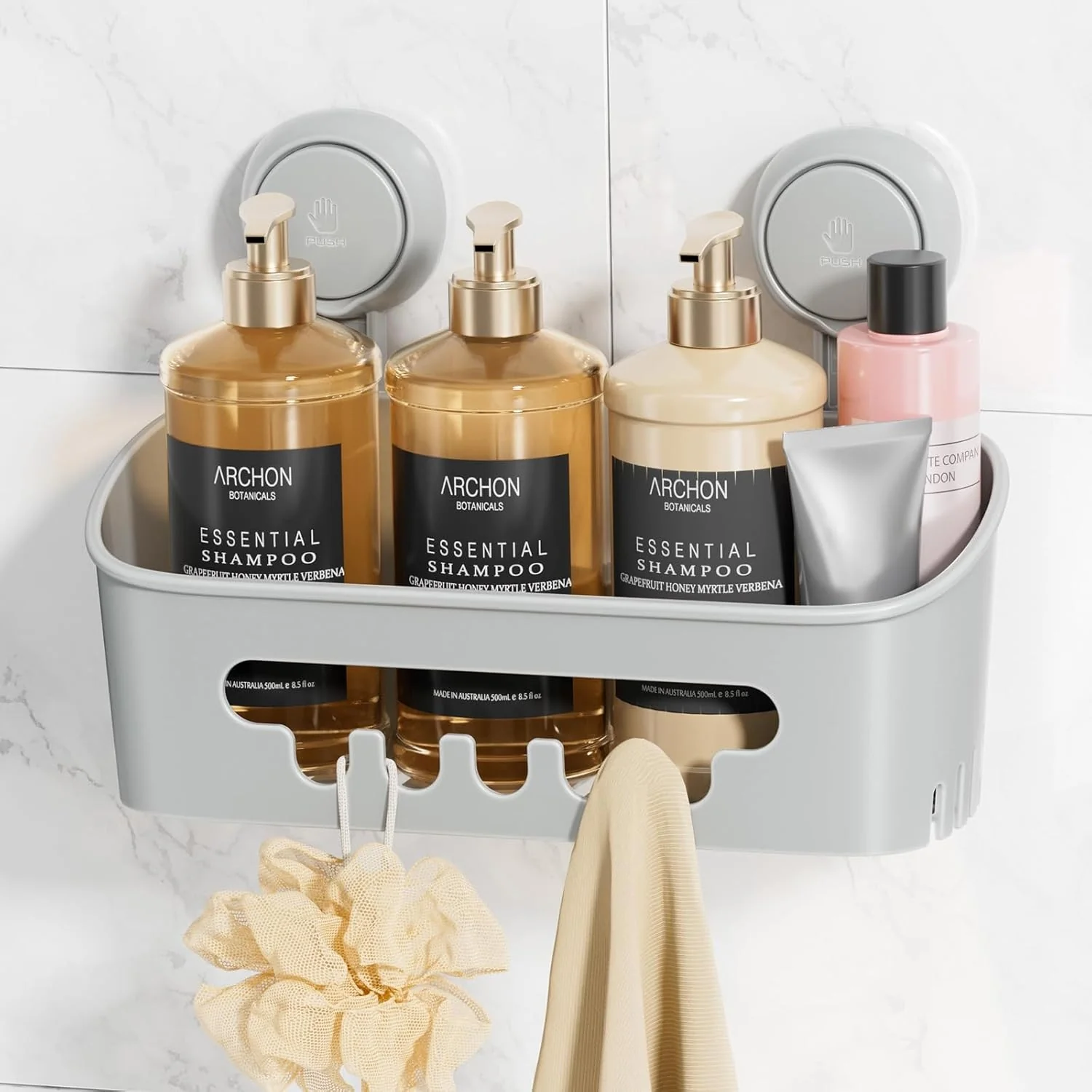 LEVERLOC Shower Caddy Suction Cup, Shower Organizer Removable Bathroom Shelf, Storage Suction Powerful Max Hold 22lbs Bathroom Caddy Waterproof Holder - Image 10