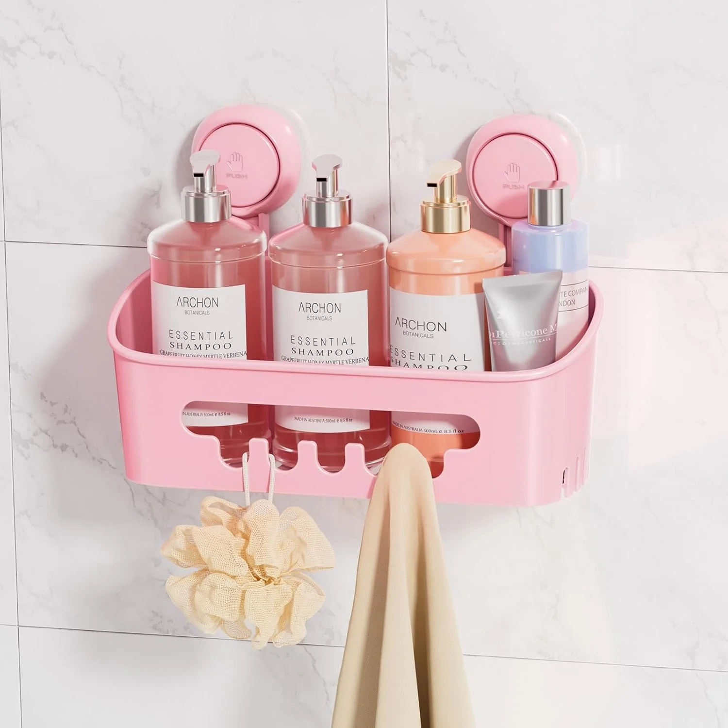 LEVERLOC Shower Caddy Suction Cup, Shower Organizer Removable Bathroom Shelf, Storage Suction Powerful Max Hold 22lbs Bathroom Caddy Waterproof Holder - Image 11