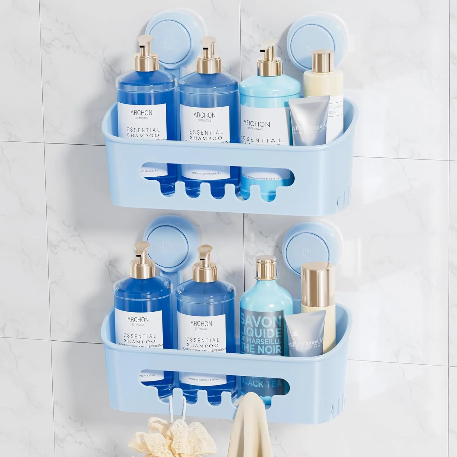 LEVERLOC Shower Caddy Suction Cup, Shower Organizer Removable Bathroom Shelf, Storage Suction Powerful Max Hold 22lbs Bathroom Caddy Waterproof Holder - Image 12
