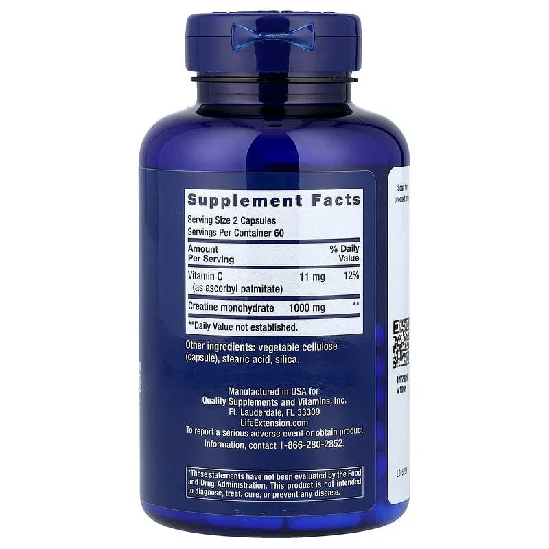 Life Extension, Creatine Capsules, 120 Capsules - Image 2