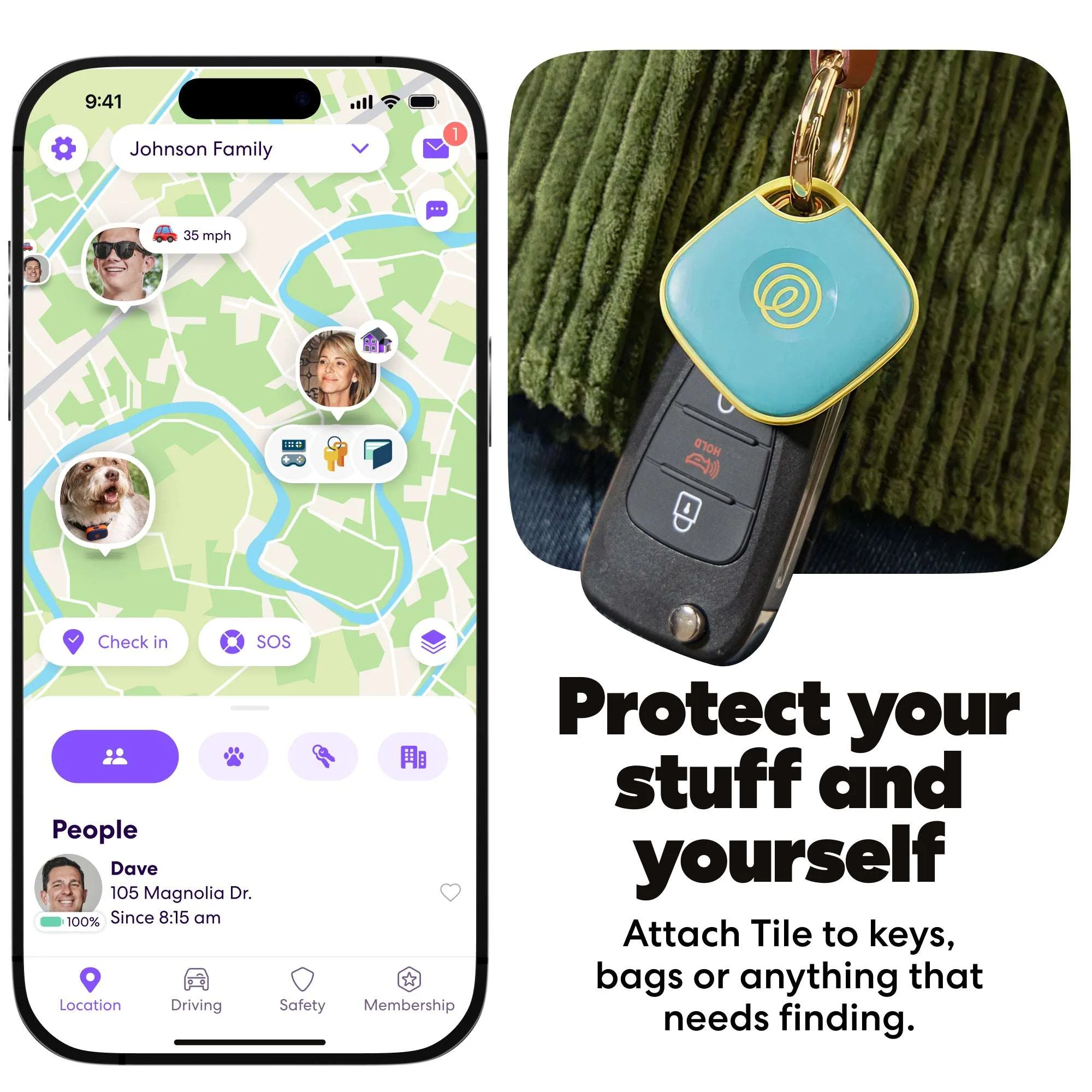Life360 Tile (2024) Bluetooth Tracker, Keys Finder and Item Locator for Keys, Bags and More. Phone Finder. Both iOS and Android Compatible. 1-Pack (Aqua Lemon) - Image 5