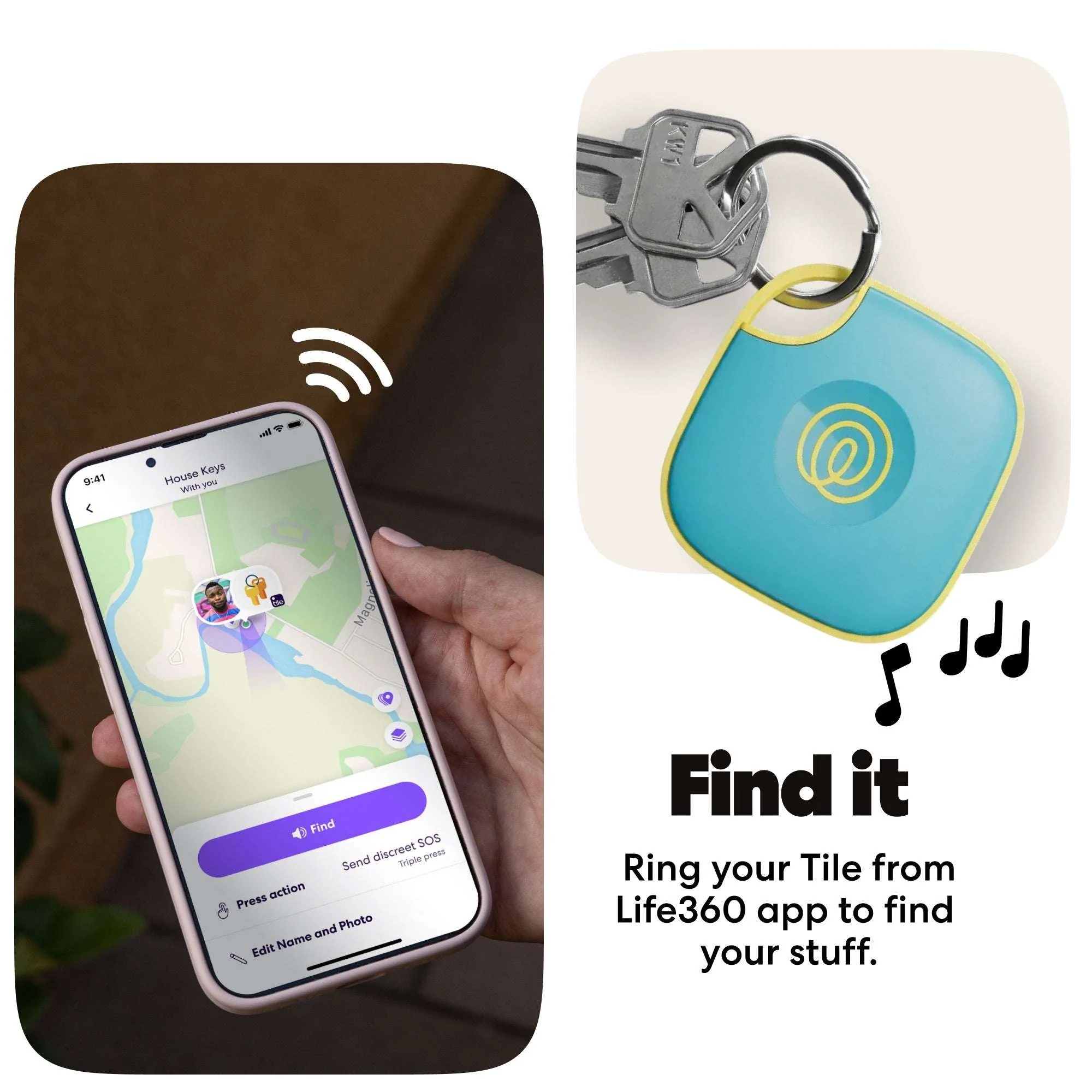 Life360 Tile (2024) Bluetooth Tracker, Keys Finder and Item Locator for Keys, Bags and More. Phone Finder. Both iOS and Android Compatible. 1-Pack (Aqua Lemon) - Image 6