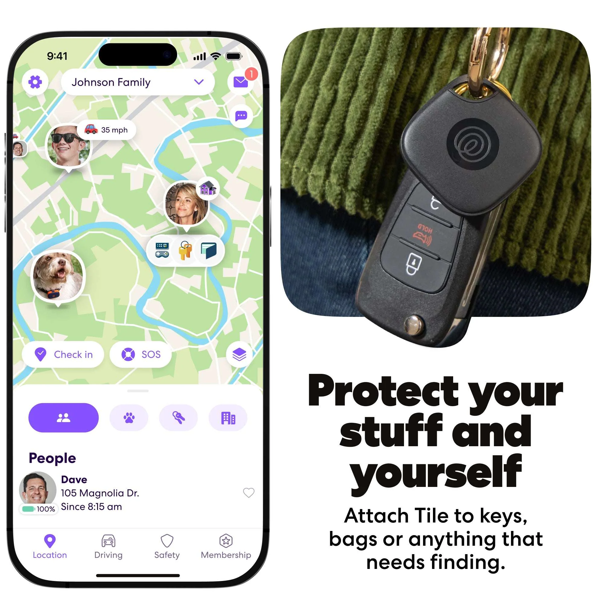 Life360 Tile Starter Pack – 1 Mate & 1 Slim Bluetooth Trackers for Keys, Wallets, Phones – iOS & Android (Black) - Image 2