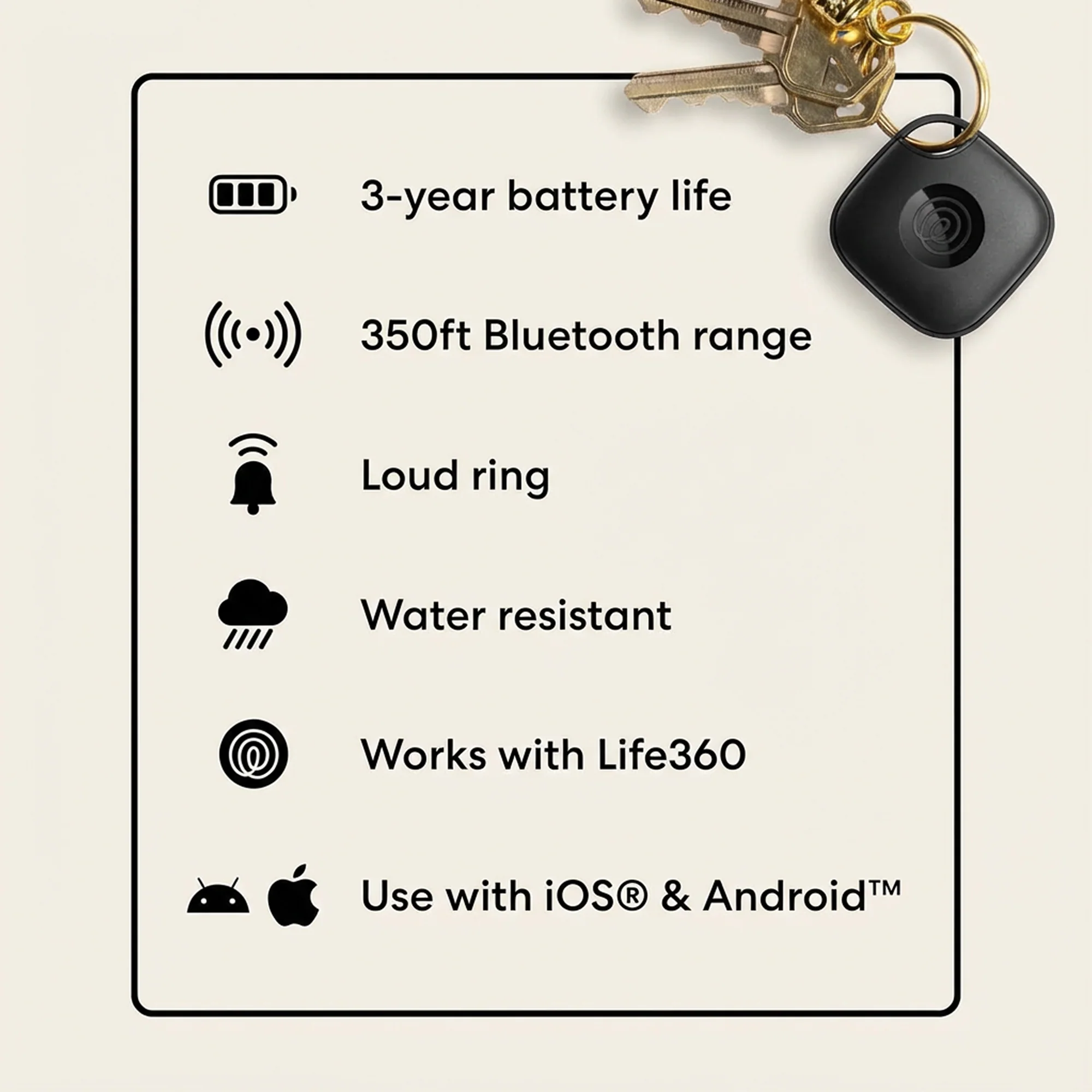 Life360 Tile Starter Pack – 1 Mate & 1 Slim Bluetooth Trackers for Keys, Wallets, Phones – iOS & Android (Black) - Image 7