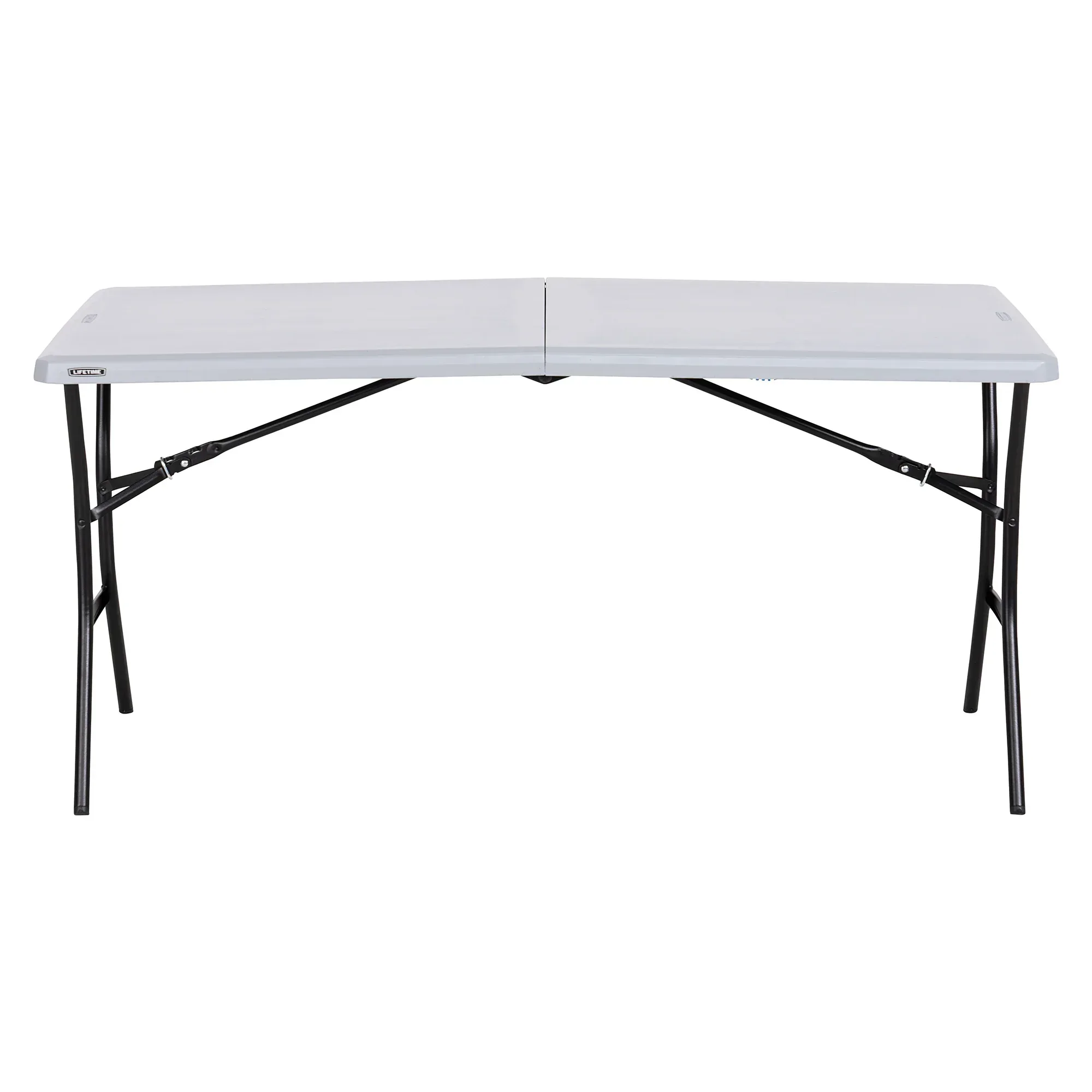 Lifetime 5 Foot Rectangle Fold-in-Half Table, Indoor/Outdoor Essential, Gray, 60.3" x 25.5" - Image 8