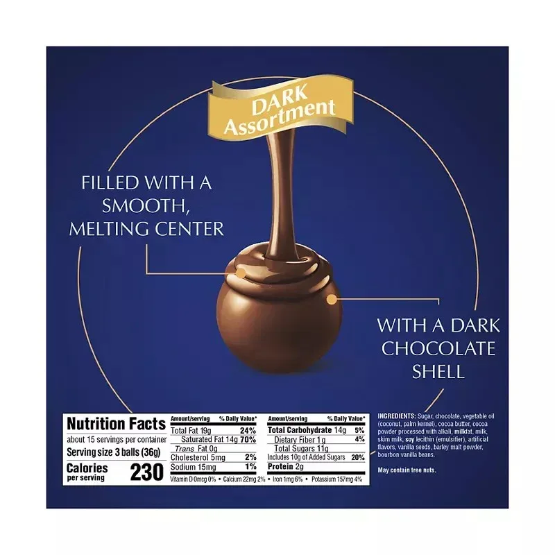 Lindt Lindor Assorted Dark Chocolate Truffles, 19 oz. - Image 5