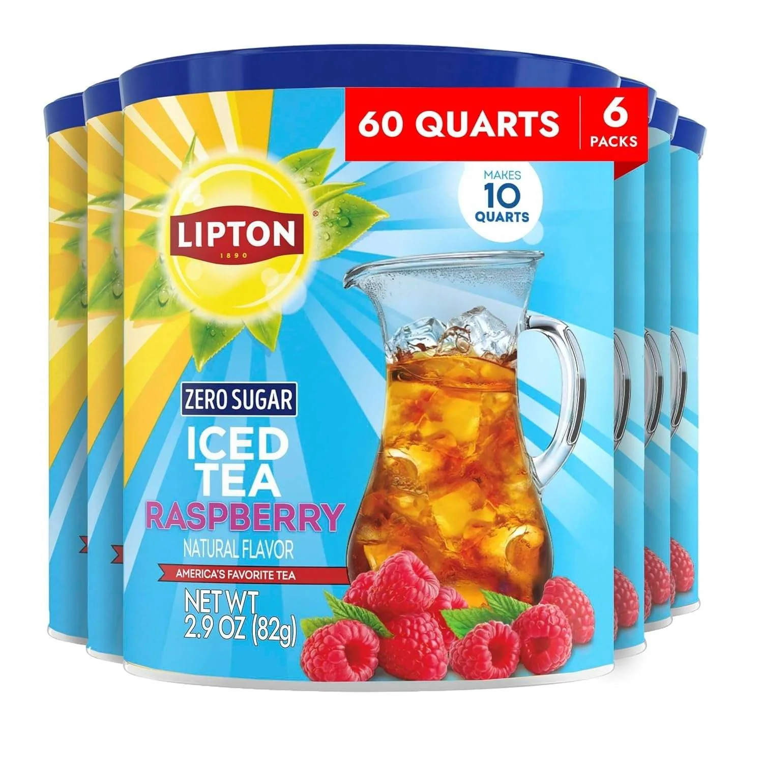 Lipton Zero Sugar Iced Tea Mix, Raspberry Flavor Black Iced Tea, Makes 10 Quarts (select size) - Image 10