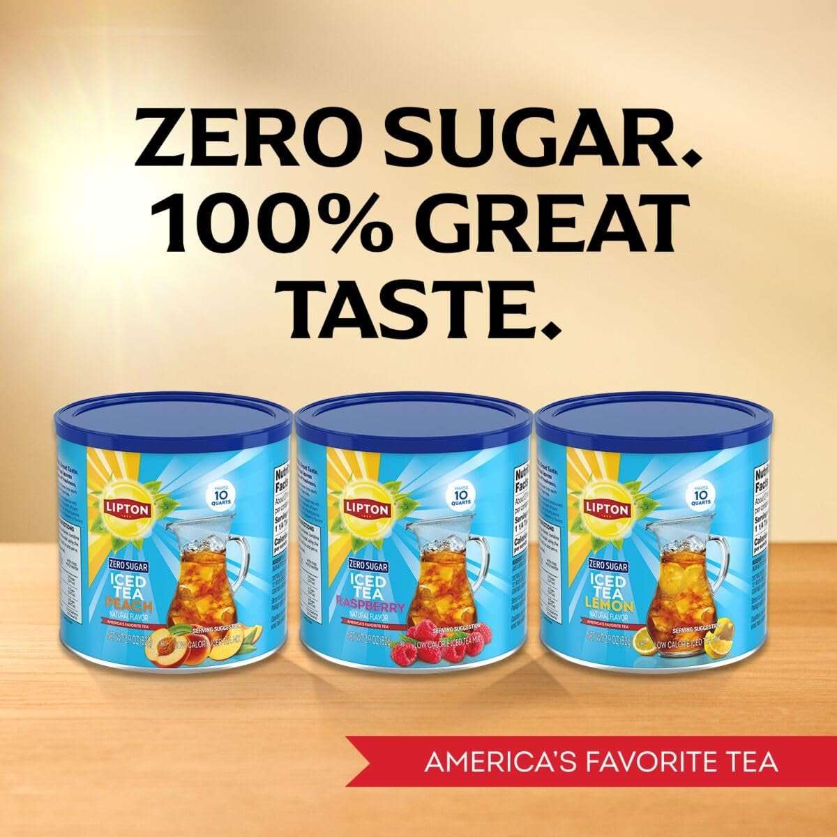 Lipton Zero Sugar Iced Tea Mix, Raspberry Flavor Black Iced Tea, Makes 10 Quarts (select size) - Image 8