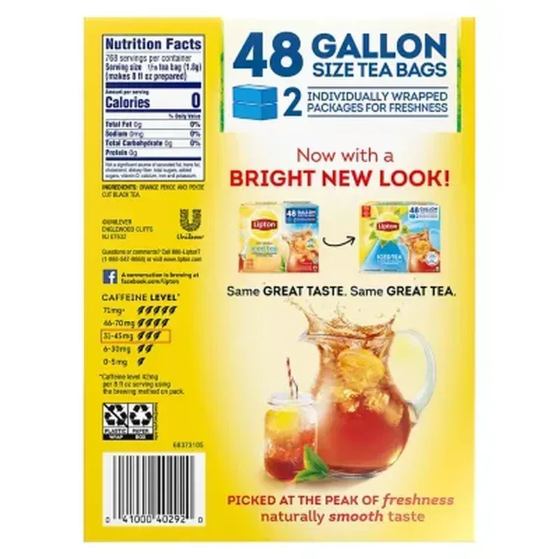 Lipton Iced Tea, Gallon Size Tea Bags (48 Ct.) - Image 2