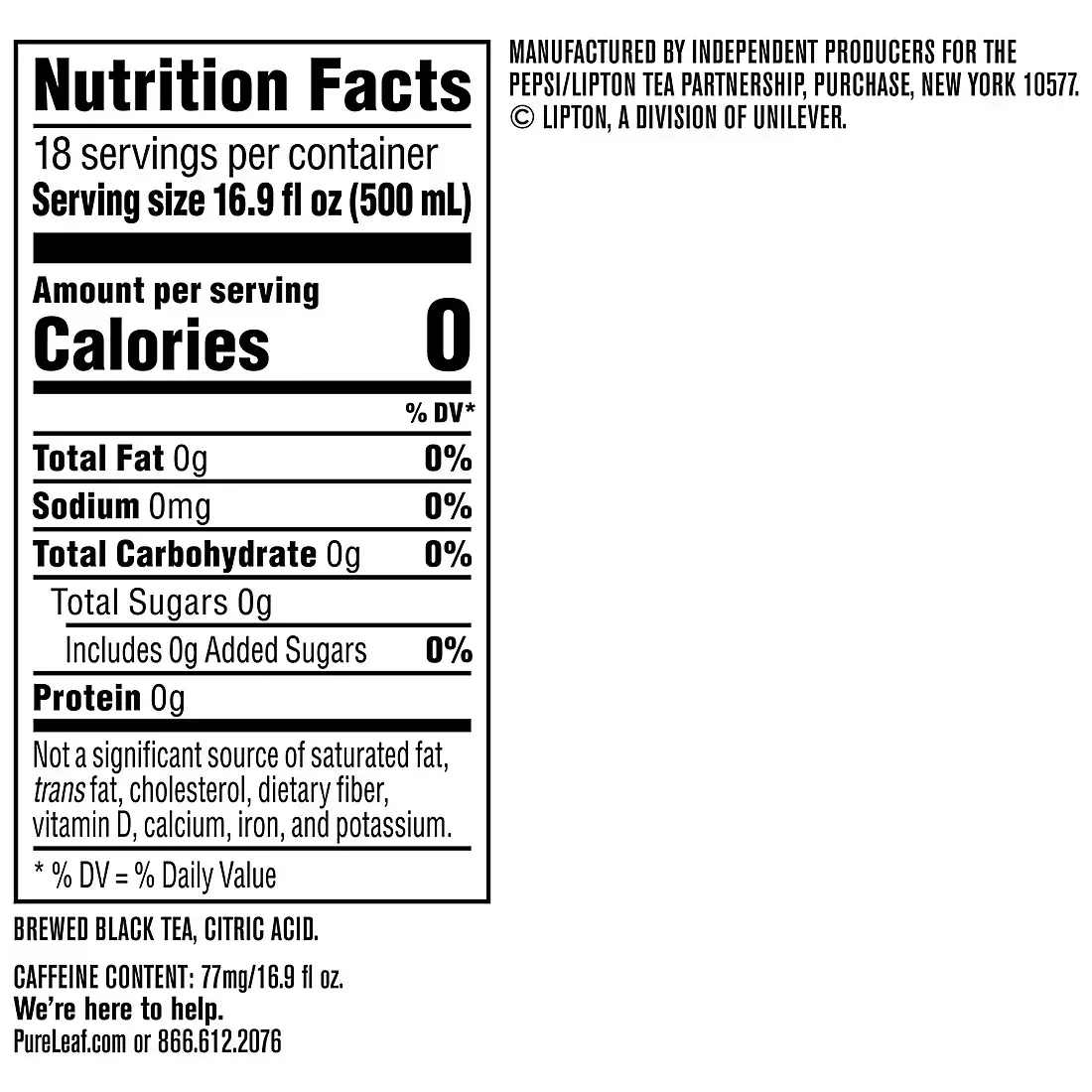 Lipton Pure Leaf Unsweetened Iced Black Tea, 18 pk./16.9 oz. - Image 4