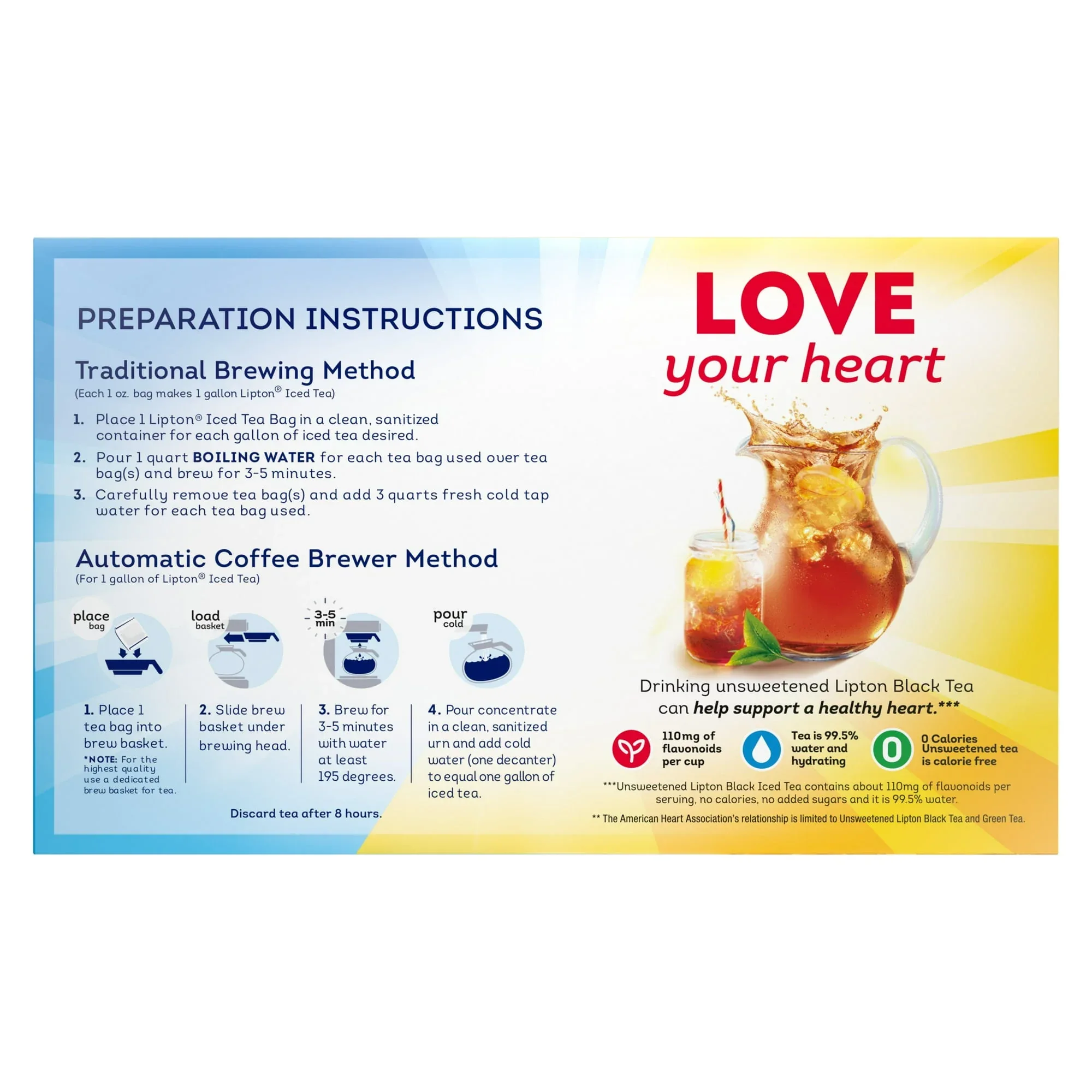 Lipton Unsweetened Black Tea Bags, Gallon Size, 24 Count - Image 5