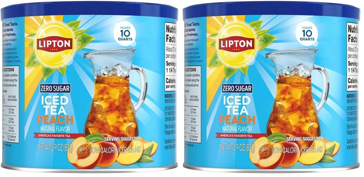 Lipton Zero Sugar Iced Tea Mix, Peach Flavor Black Iced Tea, Makes 10 Quarts - Image 9