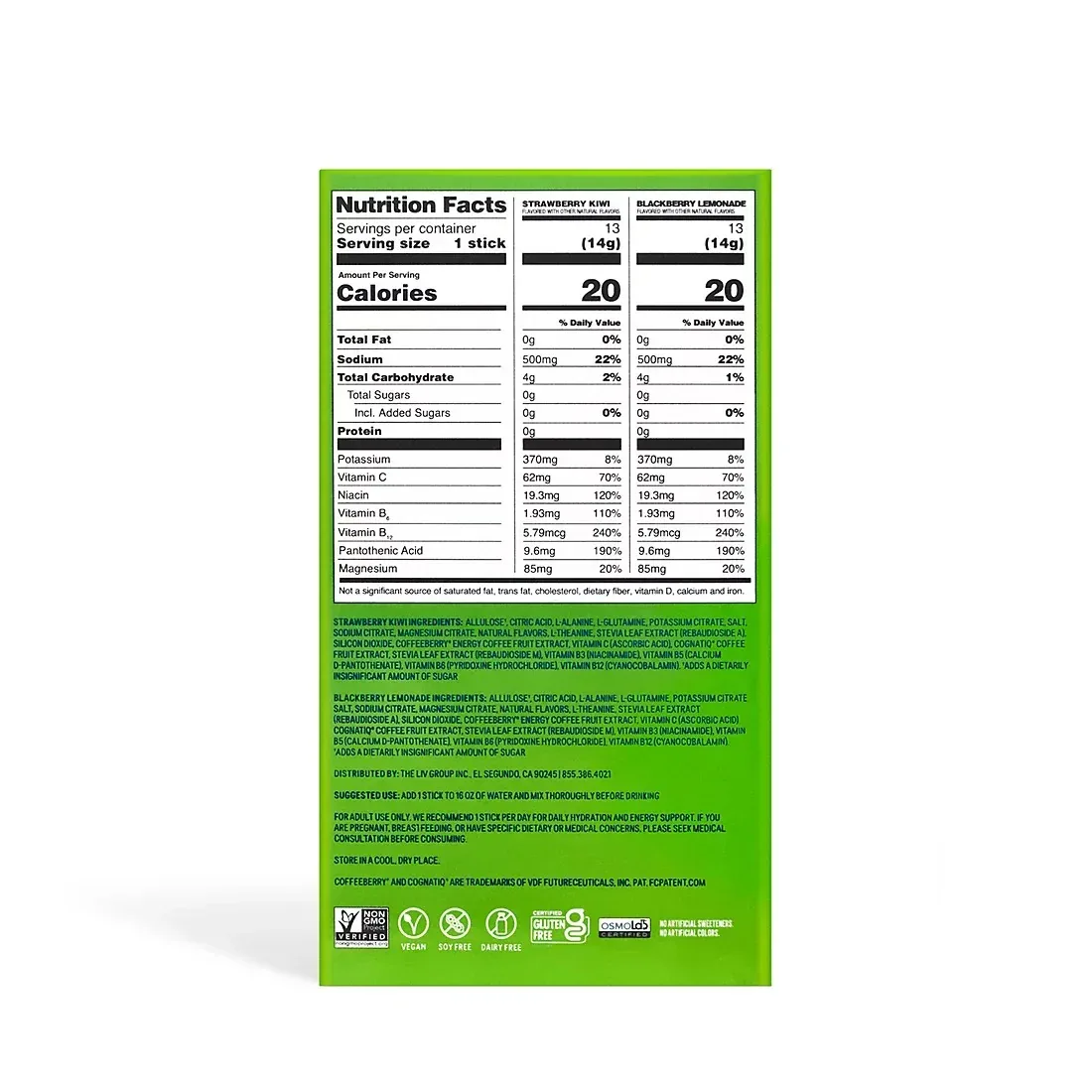 Liquid I.V. Energy Multiplier Sugar-Free Drink Mix, Strawberry Kiwi & Blackberry Lemonade, Sticks, 26 ct. - Image 2