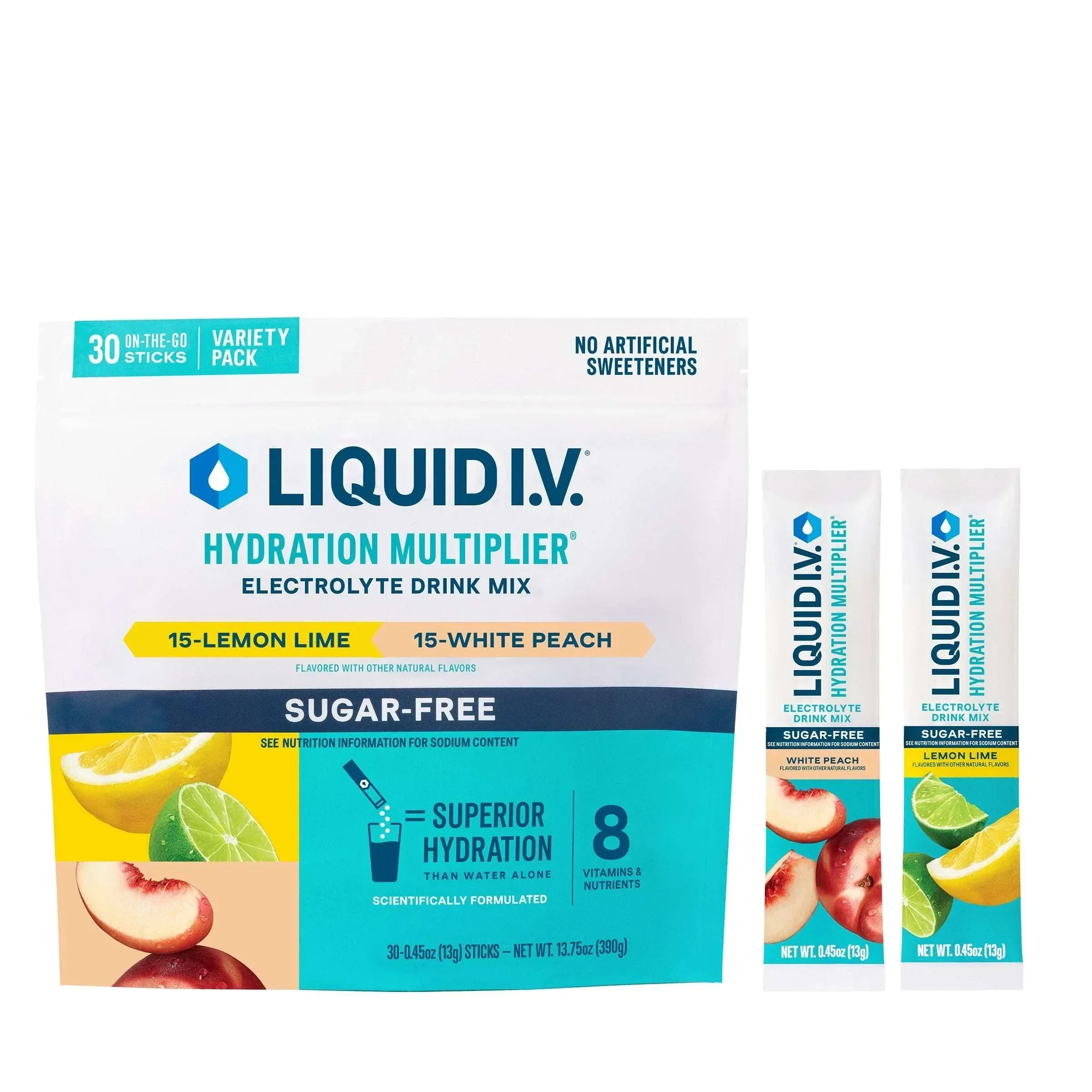Liquid I.V. Hydration Multiplier, 30 Individual Serving Stick Packs in Resealable Pouch, Sugar Free, Variety Pack - Image 4