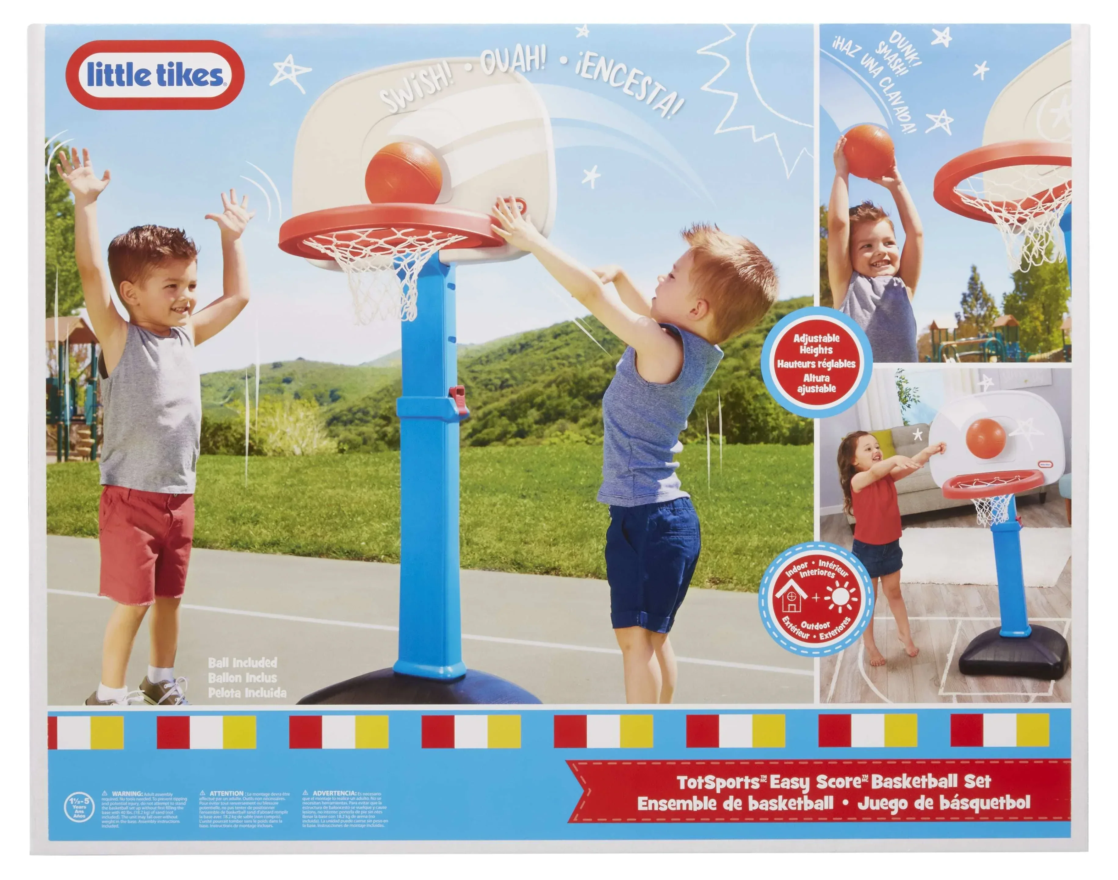 Little Tikes TotSports Easy Score Adjustable Basketball Hoop, for Ages 18 Months to 5 Years - Image 6