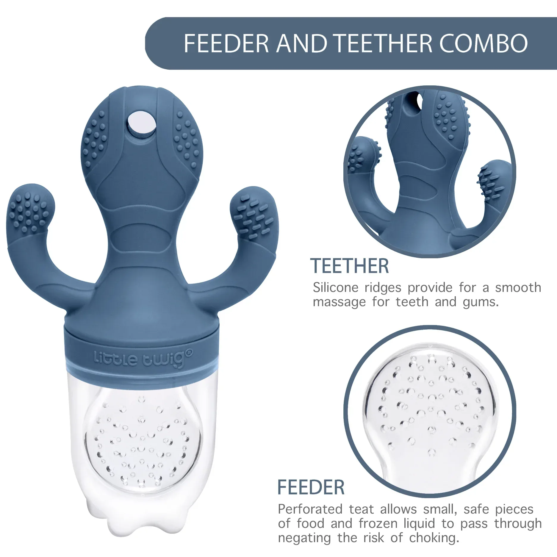 Little Twig Freezable Teether Set Steel Blue - Image 11