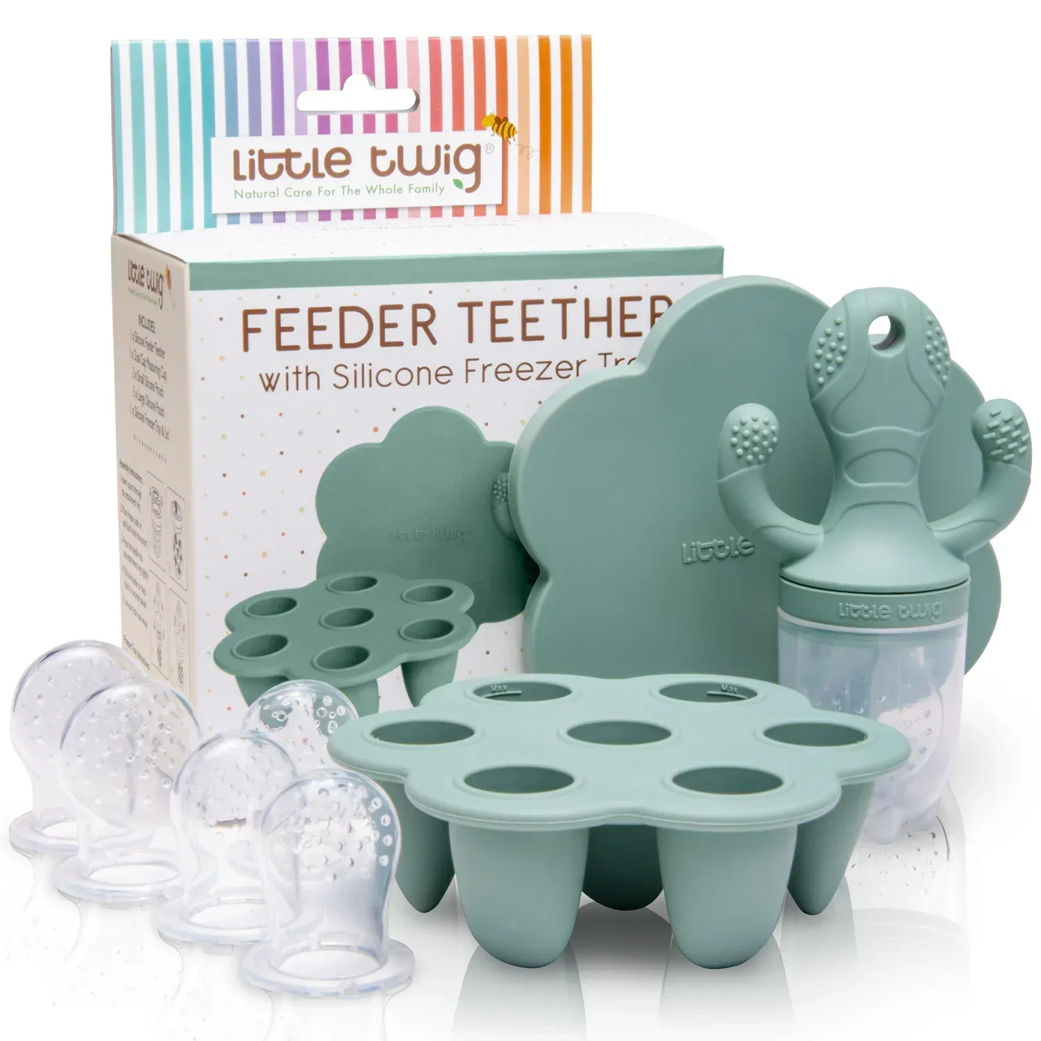 Little Twig Freezable Teether Set Steel Blue - Image 12