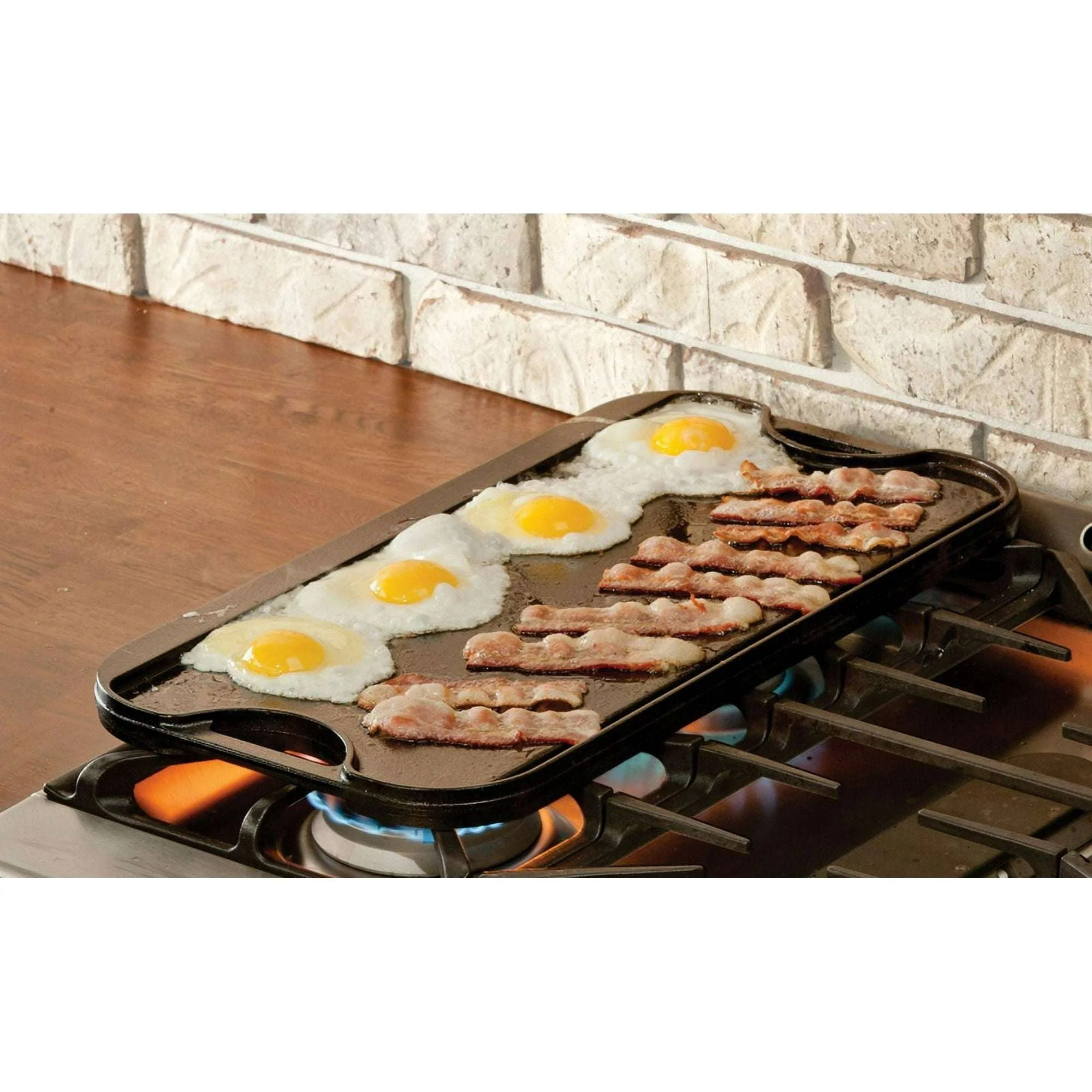 Lodge Cast Iron Seasoned Pro Grid Reversible Grill/Griddle - Image 3