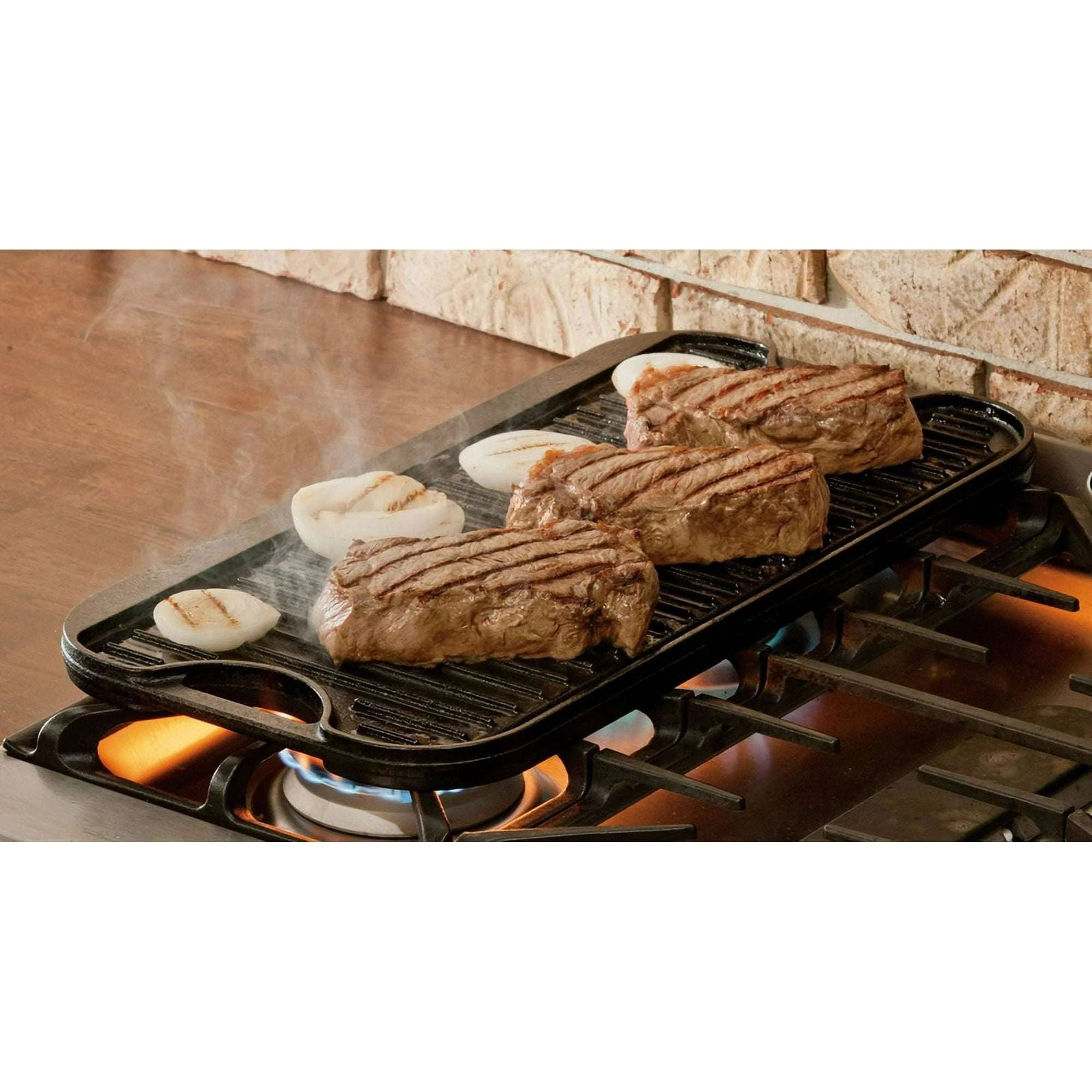 Lodge Cast Iron Seasoned Pro Grid Reversible Grill/Griddle - Image 4