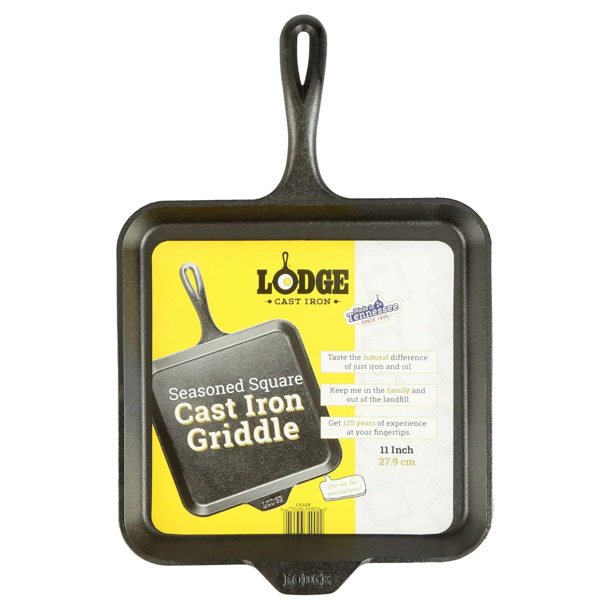 Lodge Seasoned Cast Iron 11" Square Pre-Seasoned Griddle - Image 4