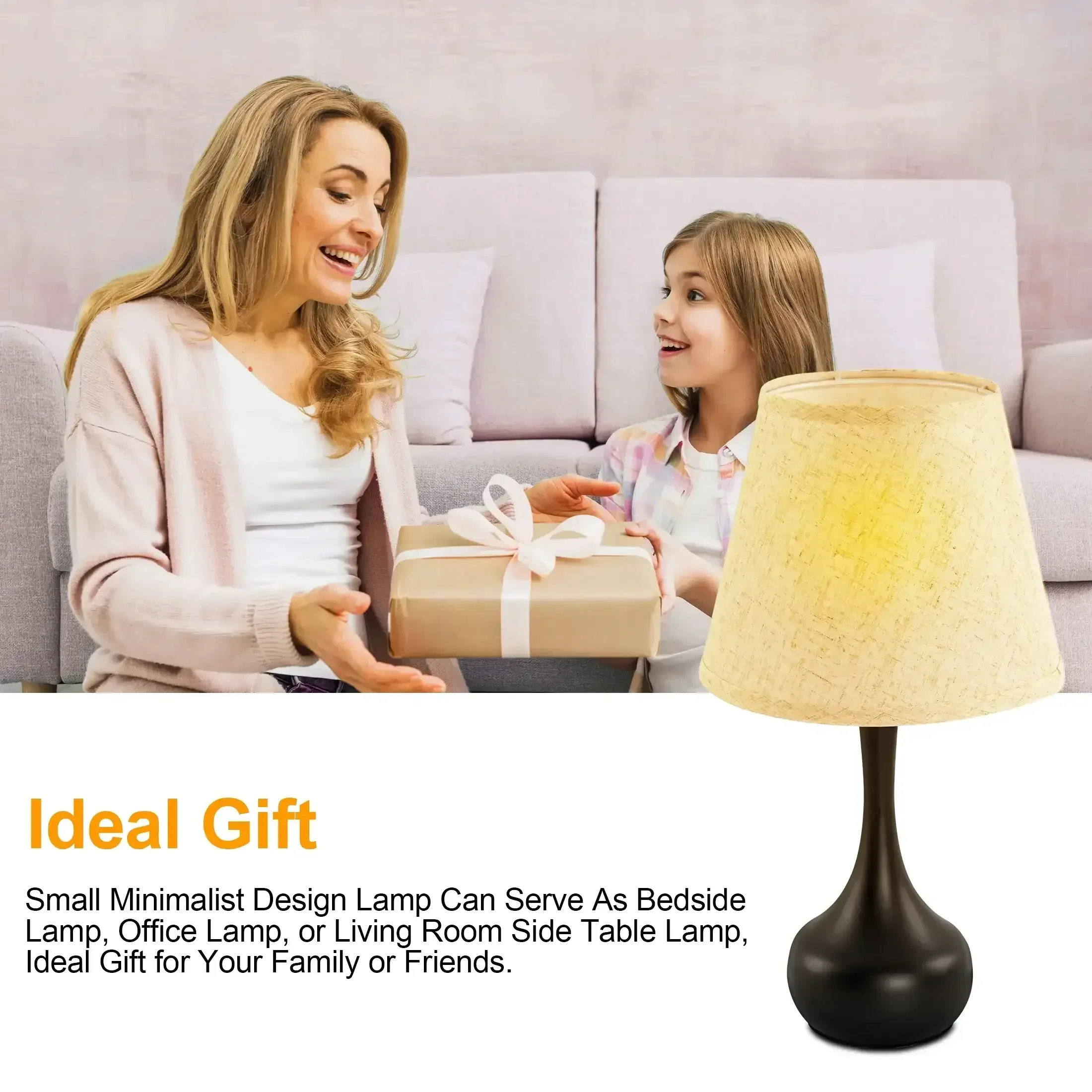 LOFTER-PRO Touch Table Lamps for Bedroom, 3-Way Dimmable Bedside Lamp - Home Decor, Touch Controlled Small Light For Bedroom, Living Room, Office, Desk (Including LED Bulbs) - Image 8