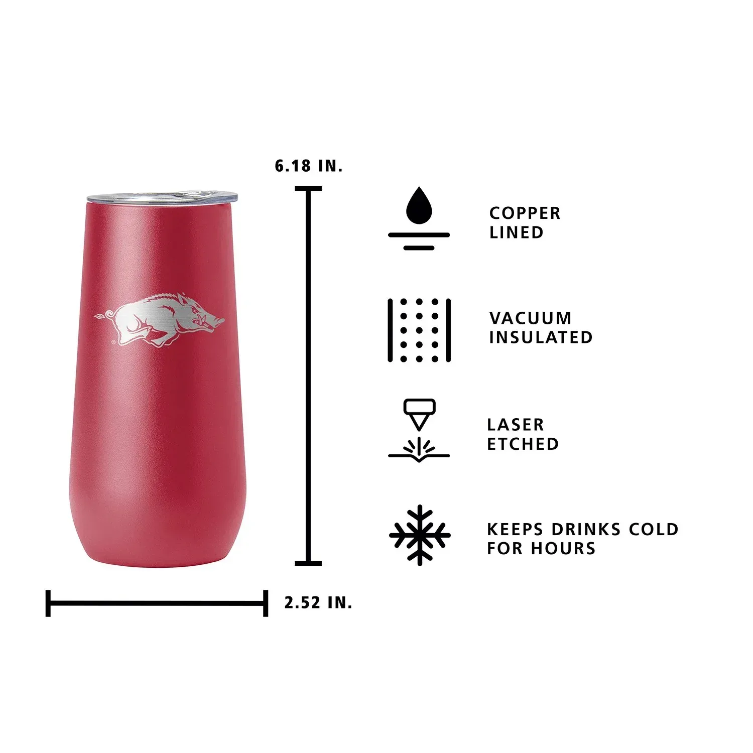 Logo Brands Arkansas Razorbacks 10oz. Curved Tumbler 4pk. - Image 2