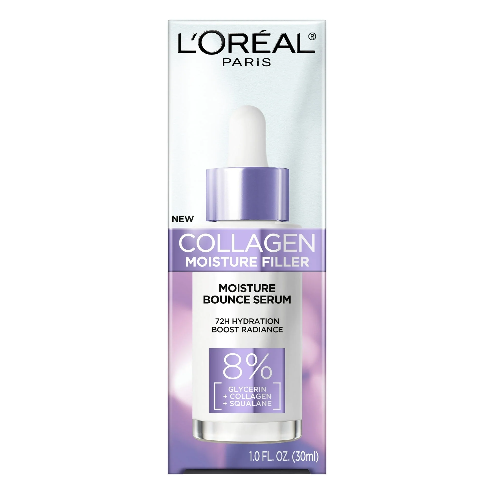 L'Oreal Paris Collagen Moisture Filler Moisture Bounce Hydrating Face Serum, 1 fl oz